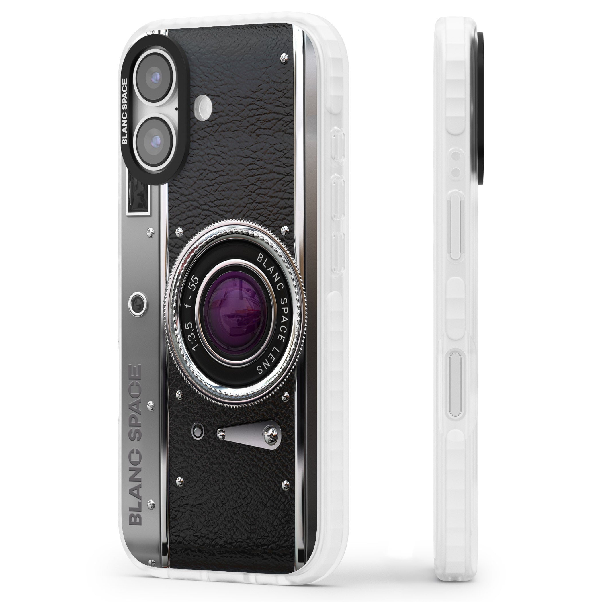 Vintage Retro Classic Camera iPhone 17 Impact Pro Clear Phone Case Side Profile