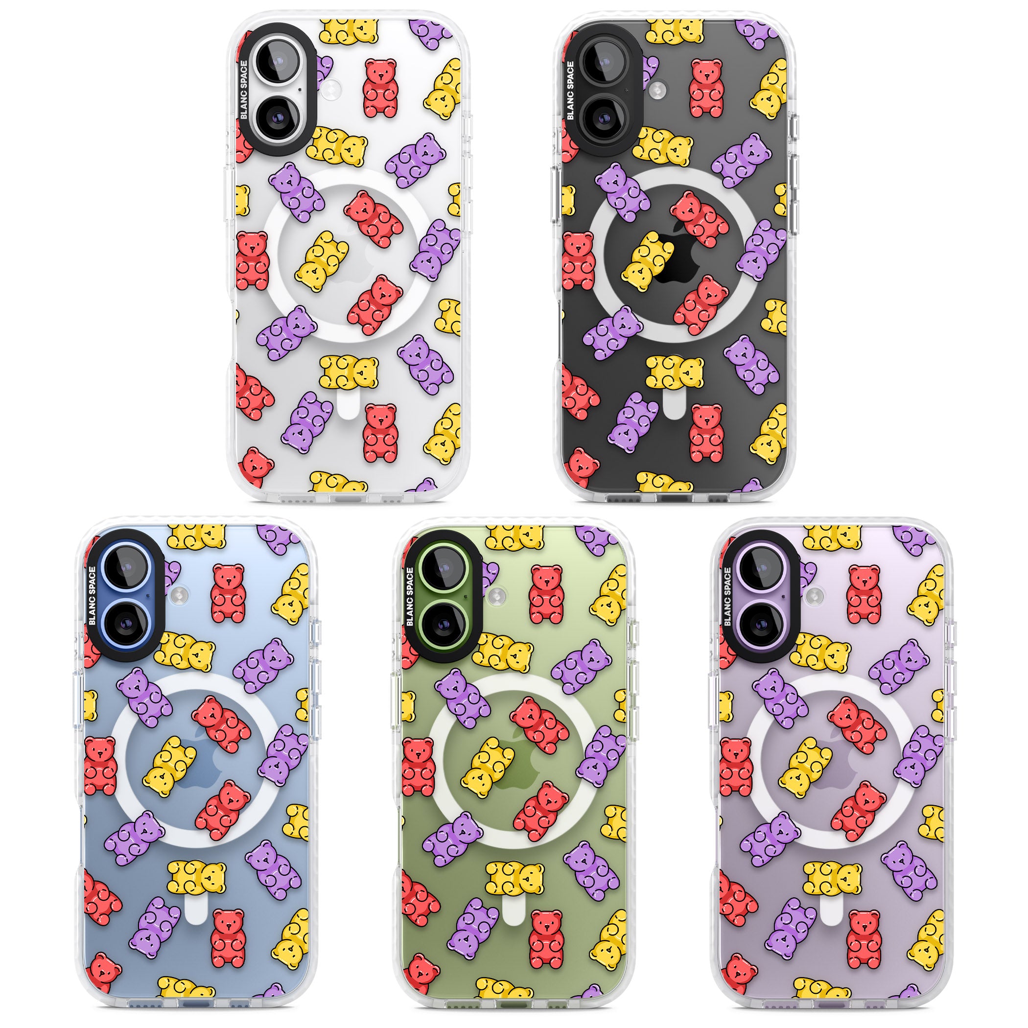 Gummy Bear Pattern iPhone 17 Impact Pro Clear Phone Case APT Impact Protection
