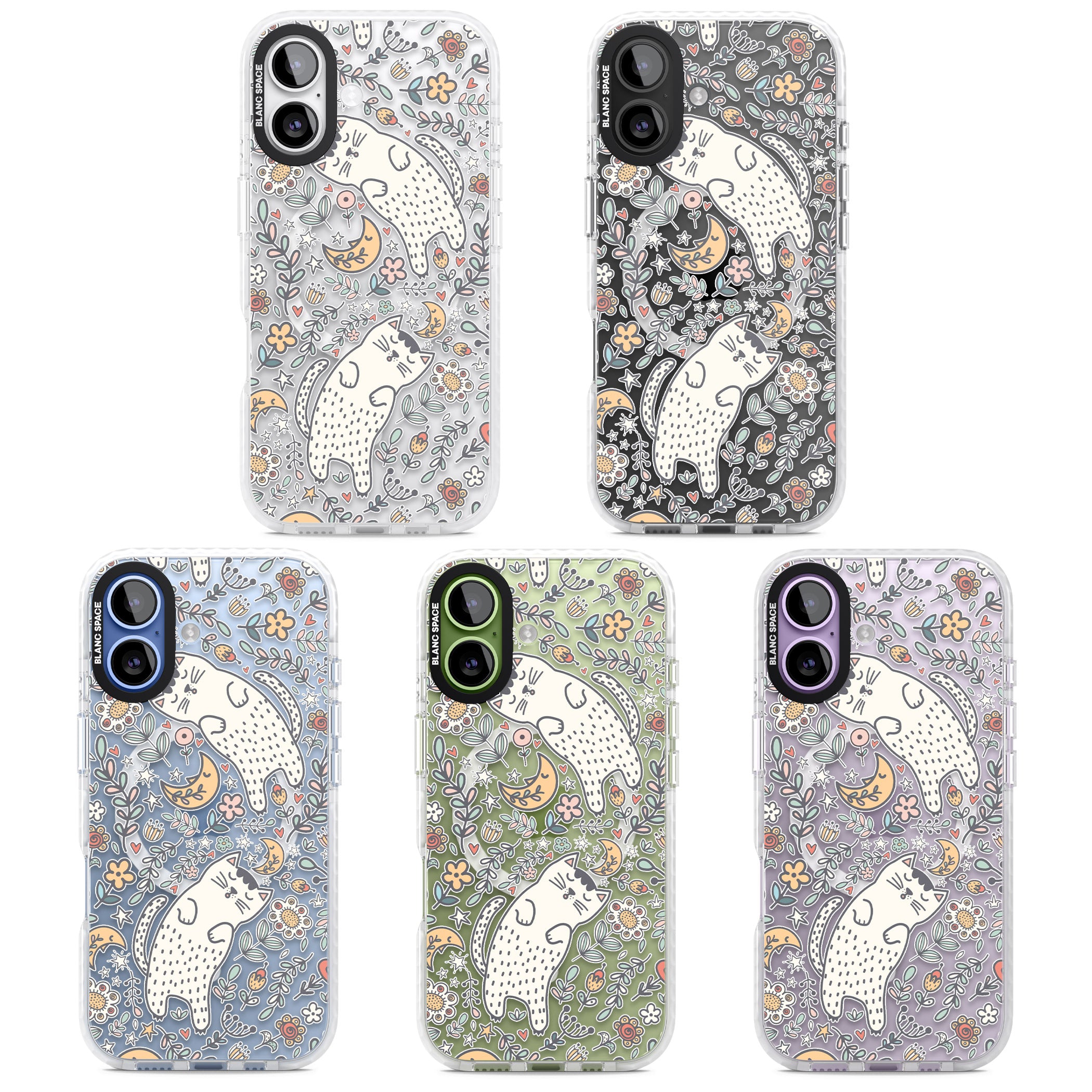 Sleeping Cat Pattern iPhone 17 Impact Pro Clear Phone Case APT Impact Protection