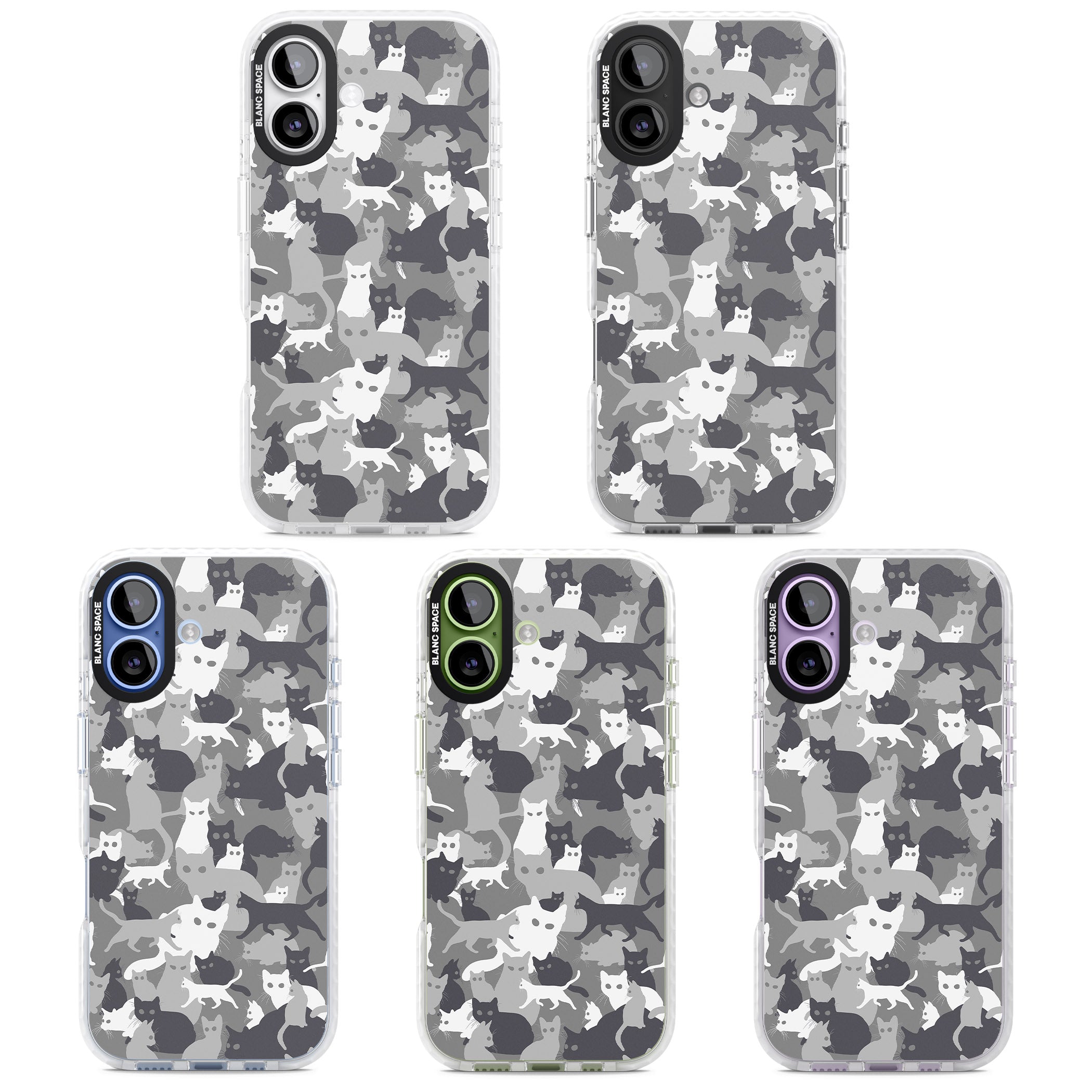 Dark Grey Cat Camouflage iPhone 17 Impact Pro Clear Phone Case APT Impact Protection