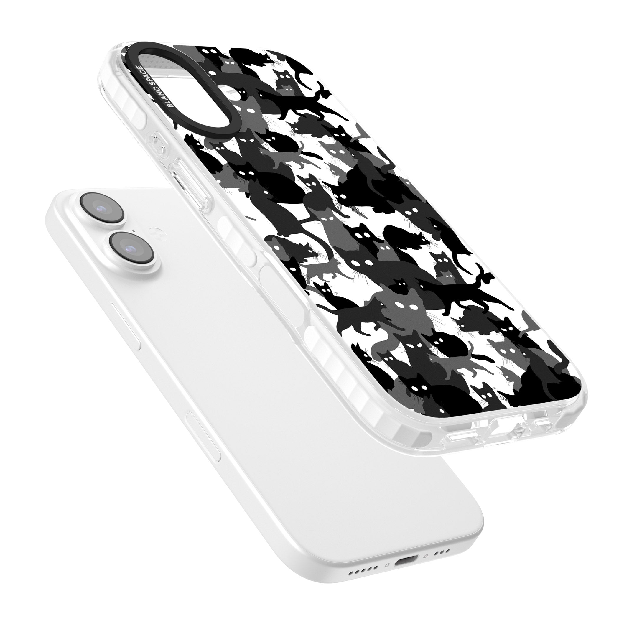 Black & White Cat Camouflage iPhone 17 Impact Pro Clear Phone Case Colours