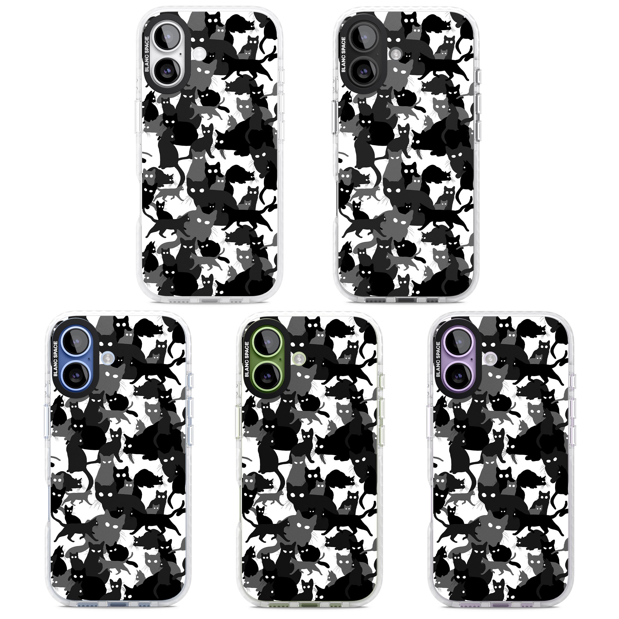 Black & White Cat Camouflage iPhone 17 Impact Pro Clear Phone Case APT Impact Protection