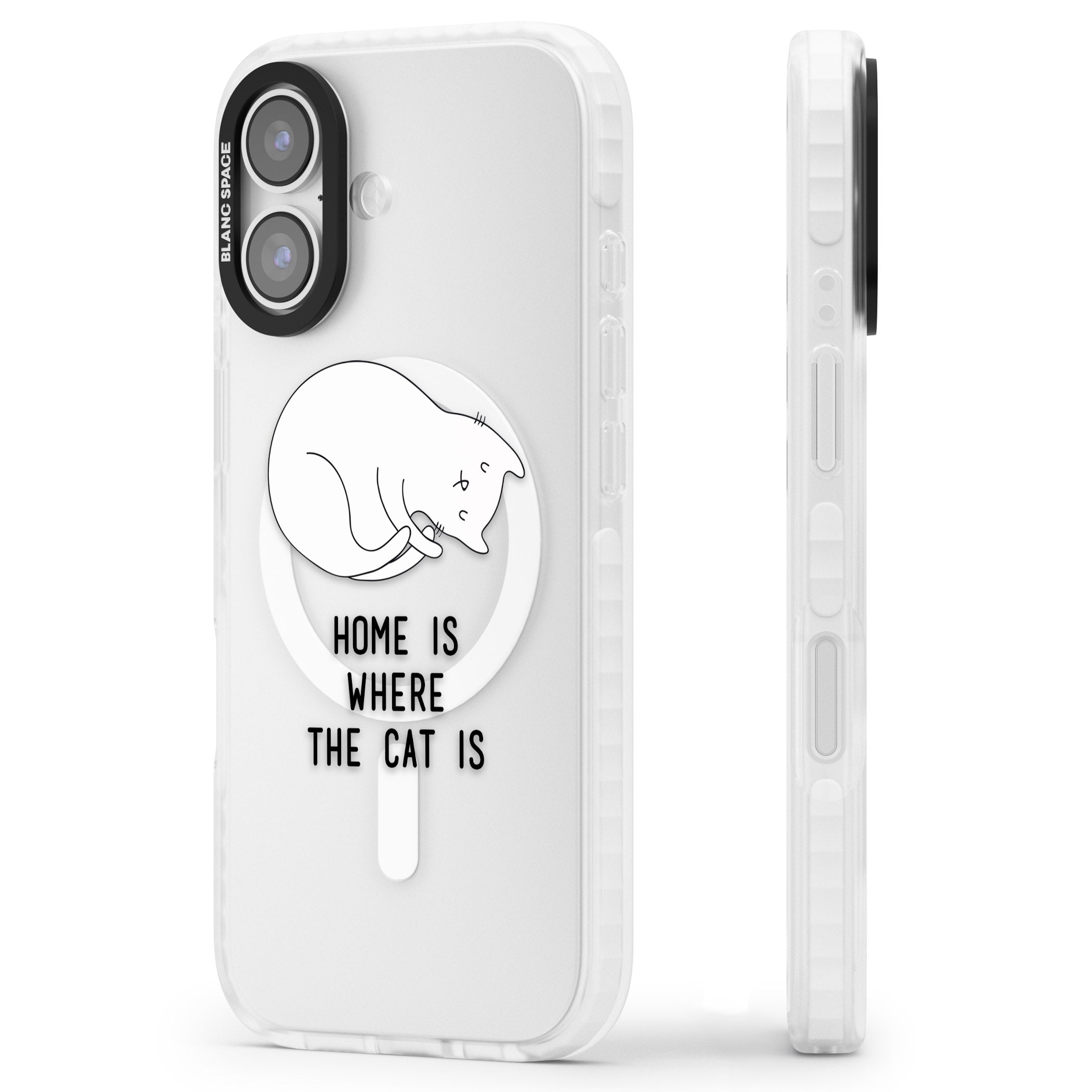 Home Is Where The Cat Is iPhone 17 Impact Pro Clear Phone Case Side Profile