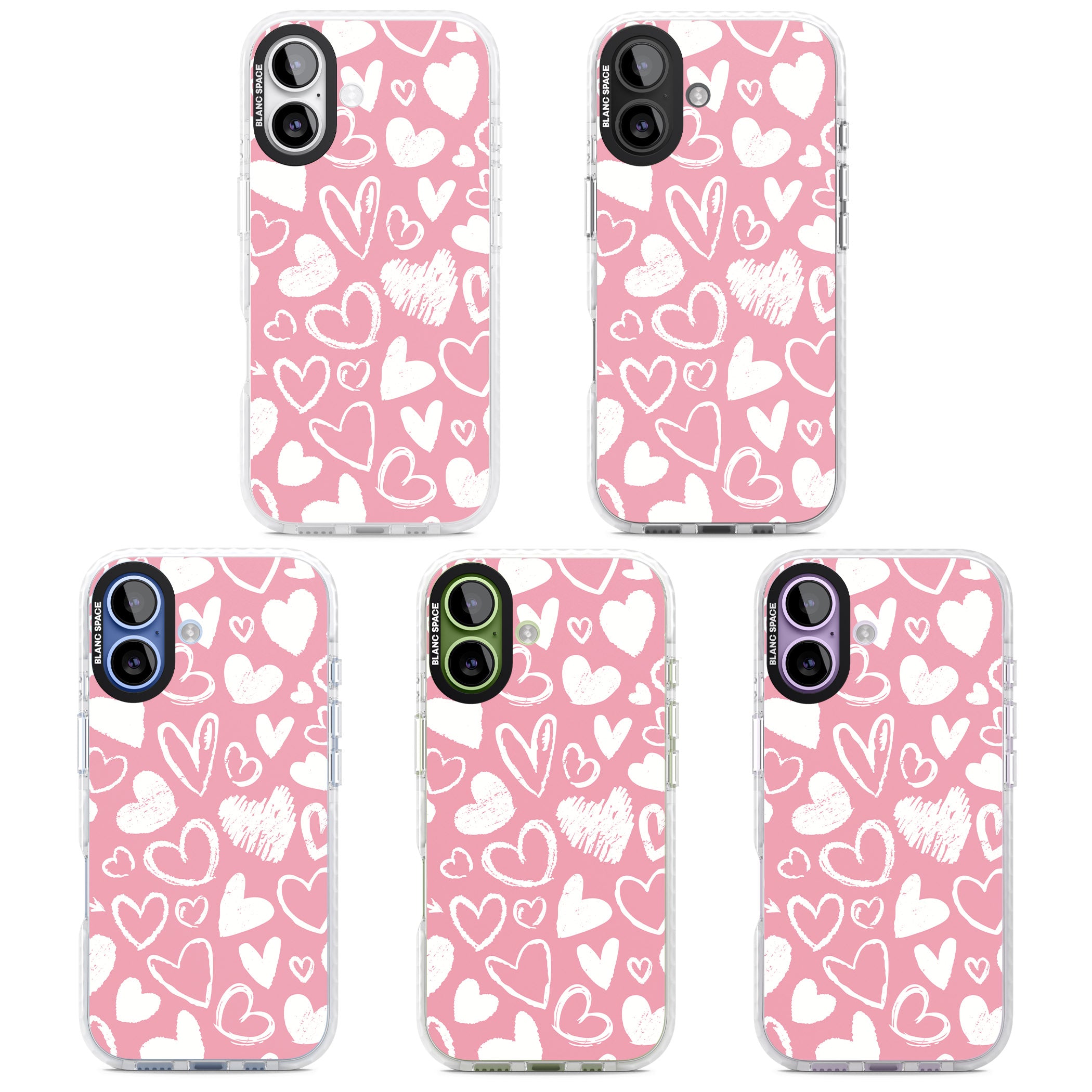 Chalk Hearts iPhone 17 Impact Pro Clear Phone Case APT Impact Protection
