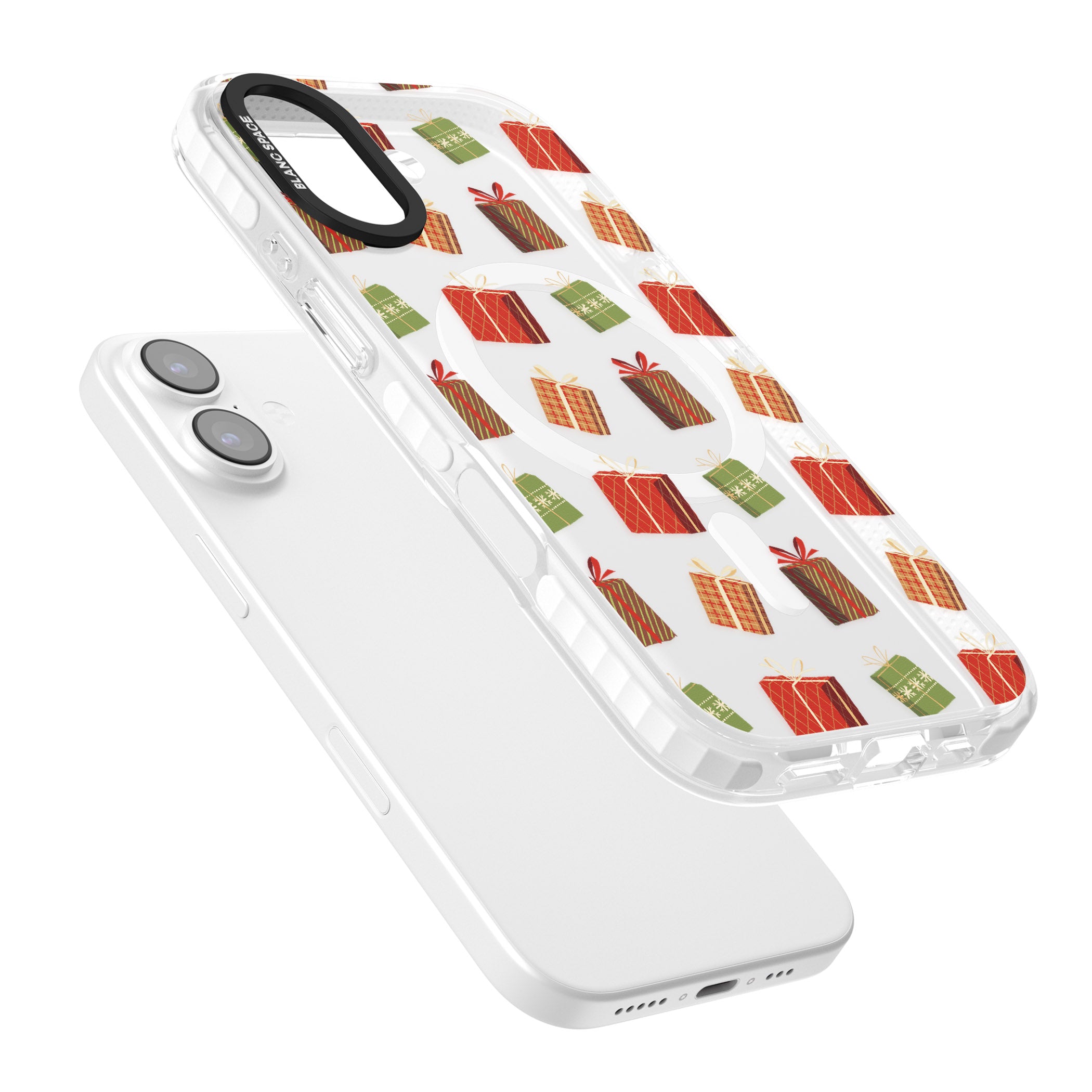Christmas Presents Pattern iPhone 17 Impact Pro Clear Phone Case Colours