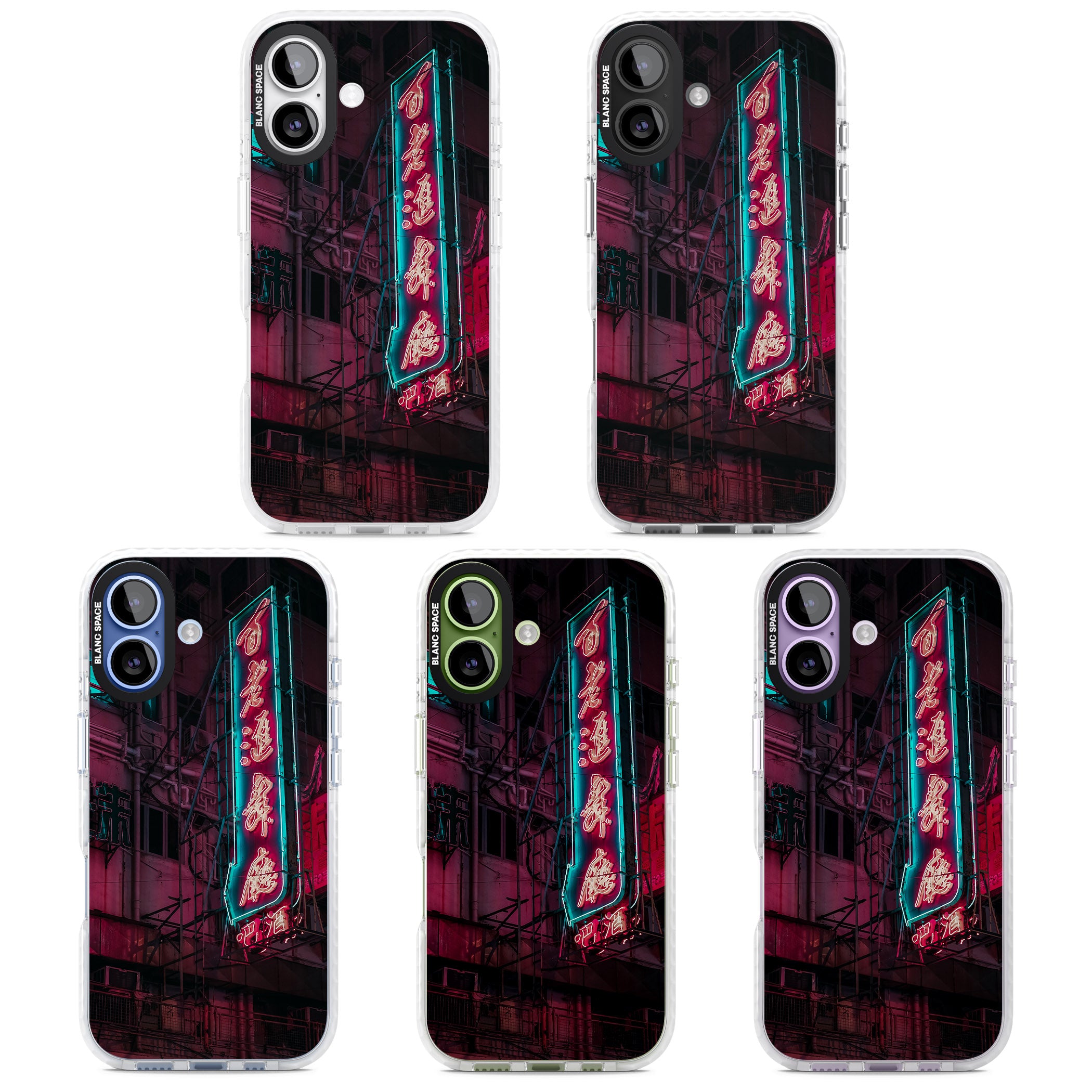 Neon Kanji Cityscape iPhone 17 Impact Pro Clear Phone Case APT Impact Protection