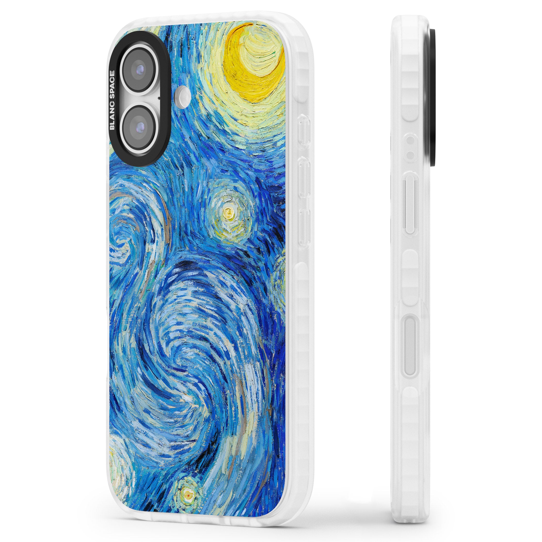 The Starry Night By Vincent Van Gogh iPhone 17 Impact Pro Clear Phone Case Side Profile
