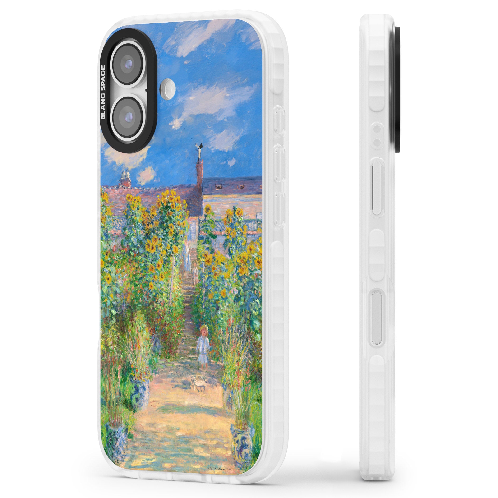 Garden at Vetheuil iPhone 17 Impact Pro Clear Phone Case Side Profile
