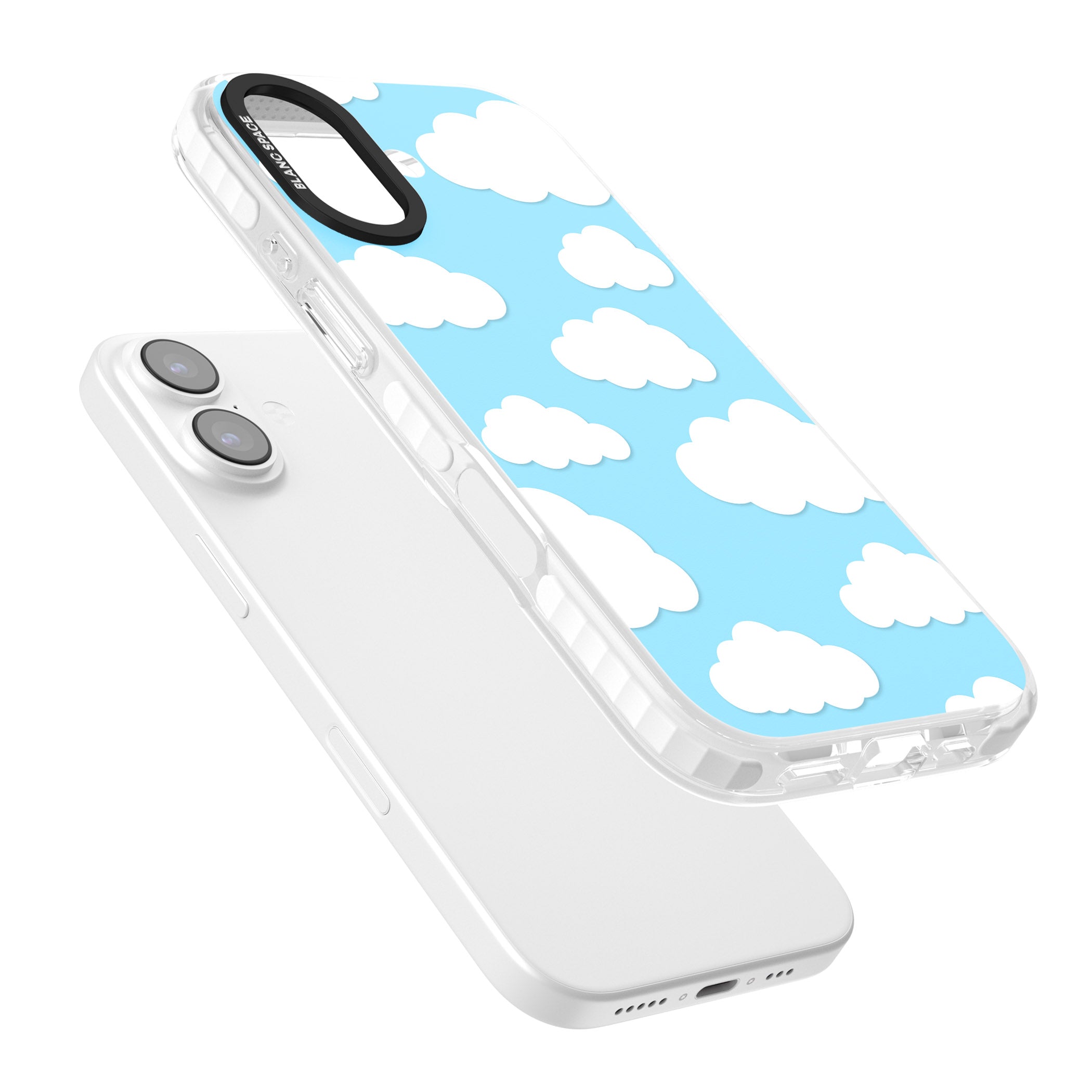Blue Sky & Clouds Pattern iPhone 17 Impact Pro Clear Phone Case Colours