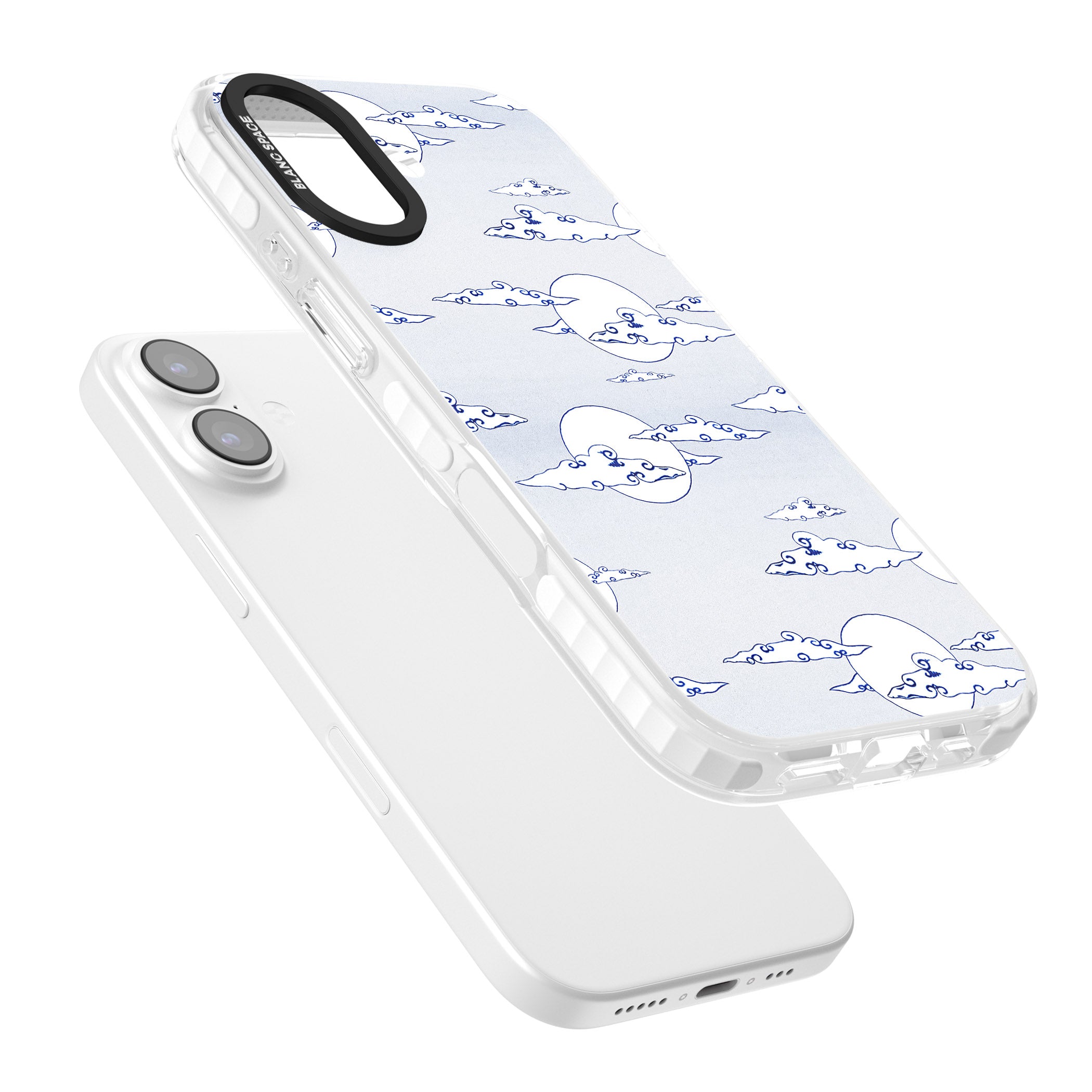 Moon & Clouds iPhone 17 Impact Pro Clear Phone Case Colours