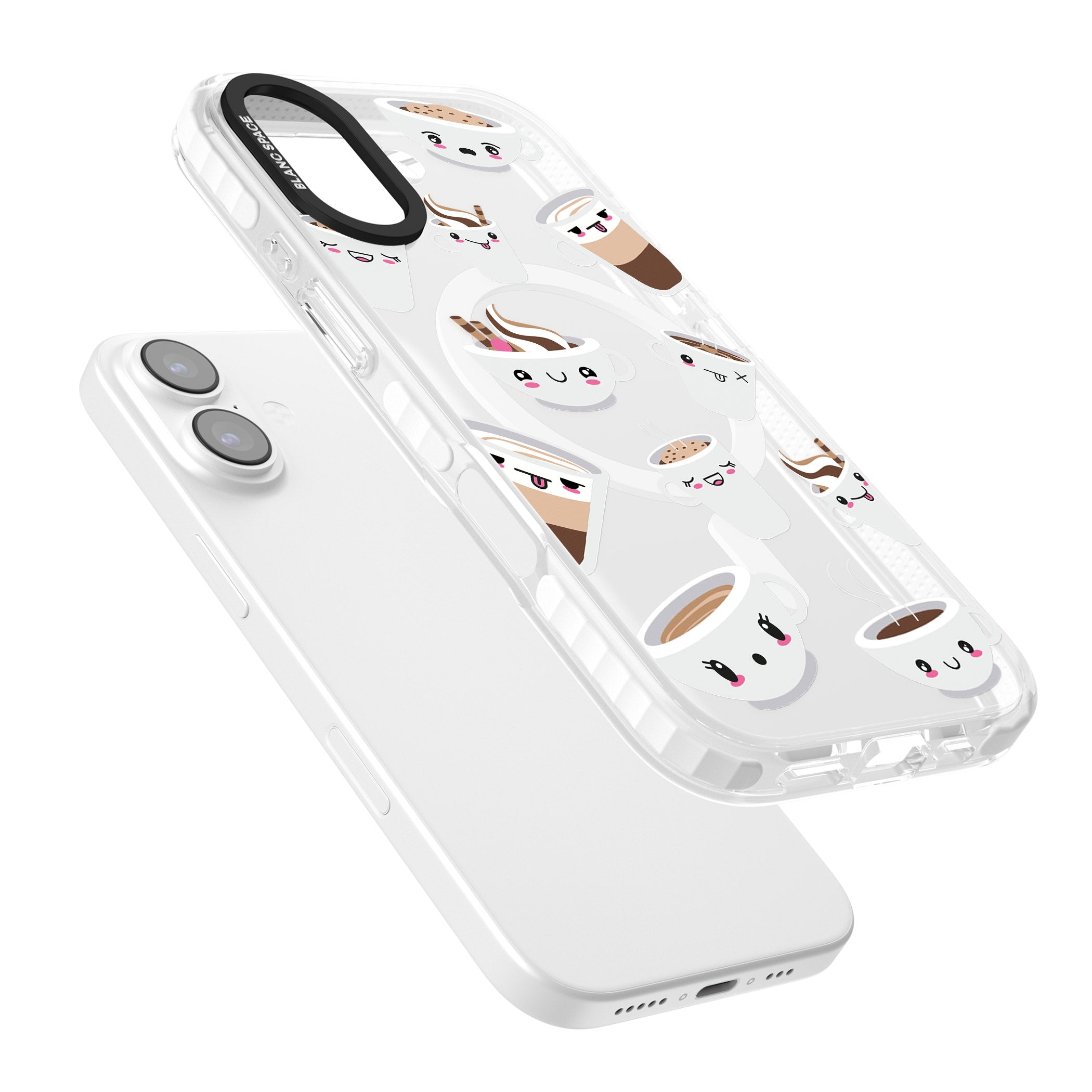 Coffee Faces iPhone 17 Impact Pro Clear Phone Case Colours