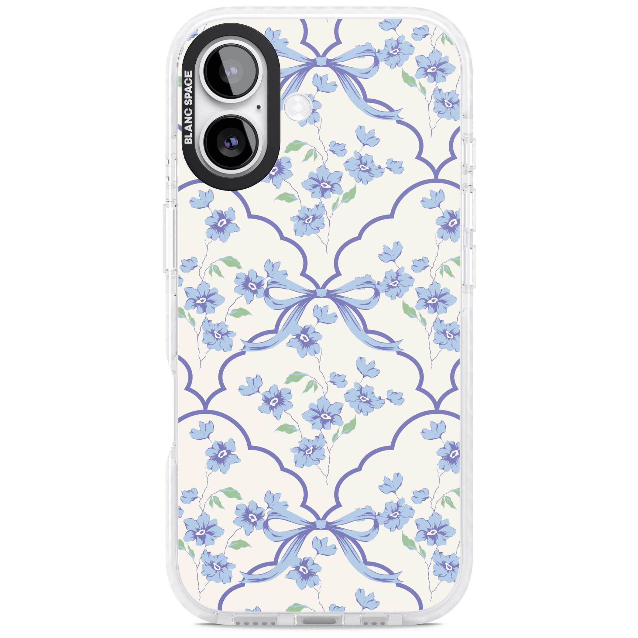 Blue Cottage Floral iPhone 17 Impact Pro Clear Phone Case
