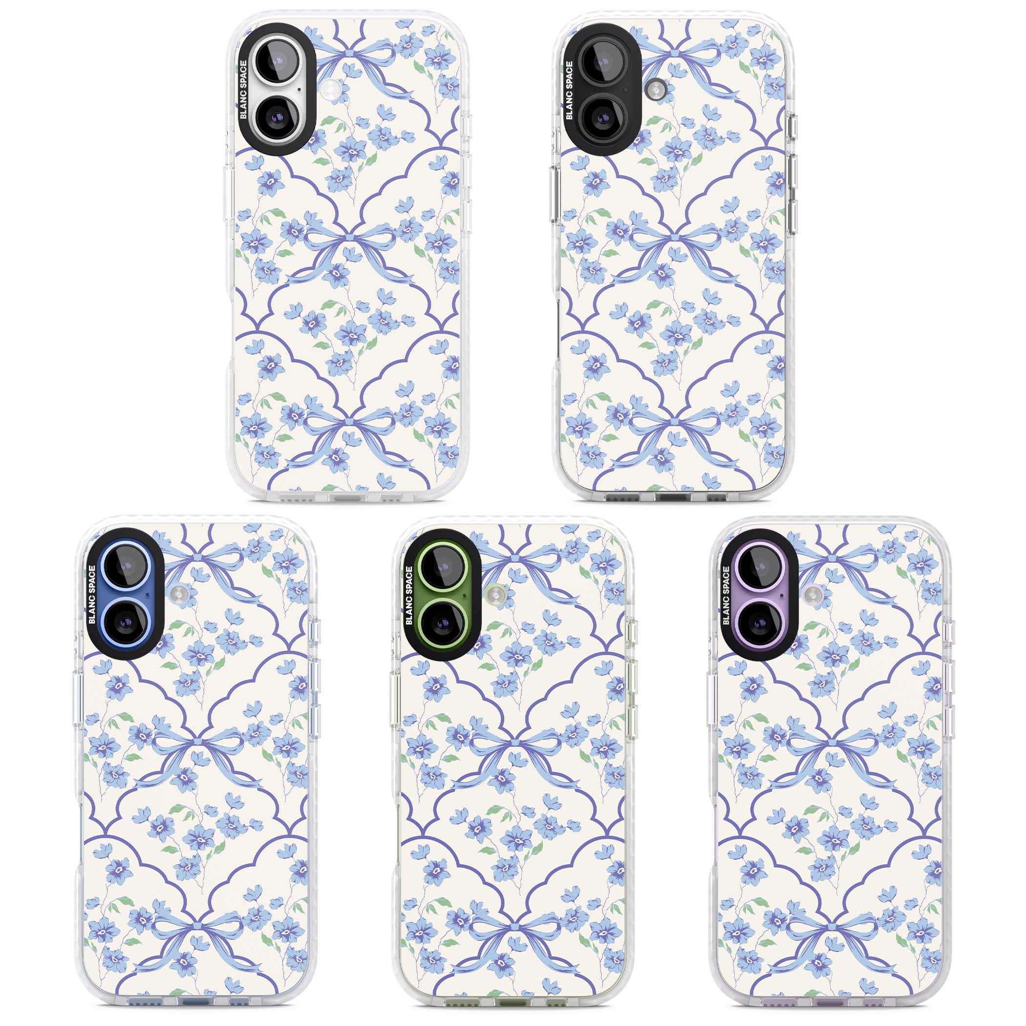 Blue Cottage Floral iPhone 17 Impact Pro Clear Phone Case APT Impact Protection