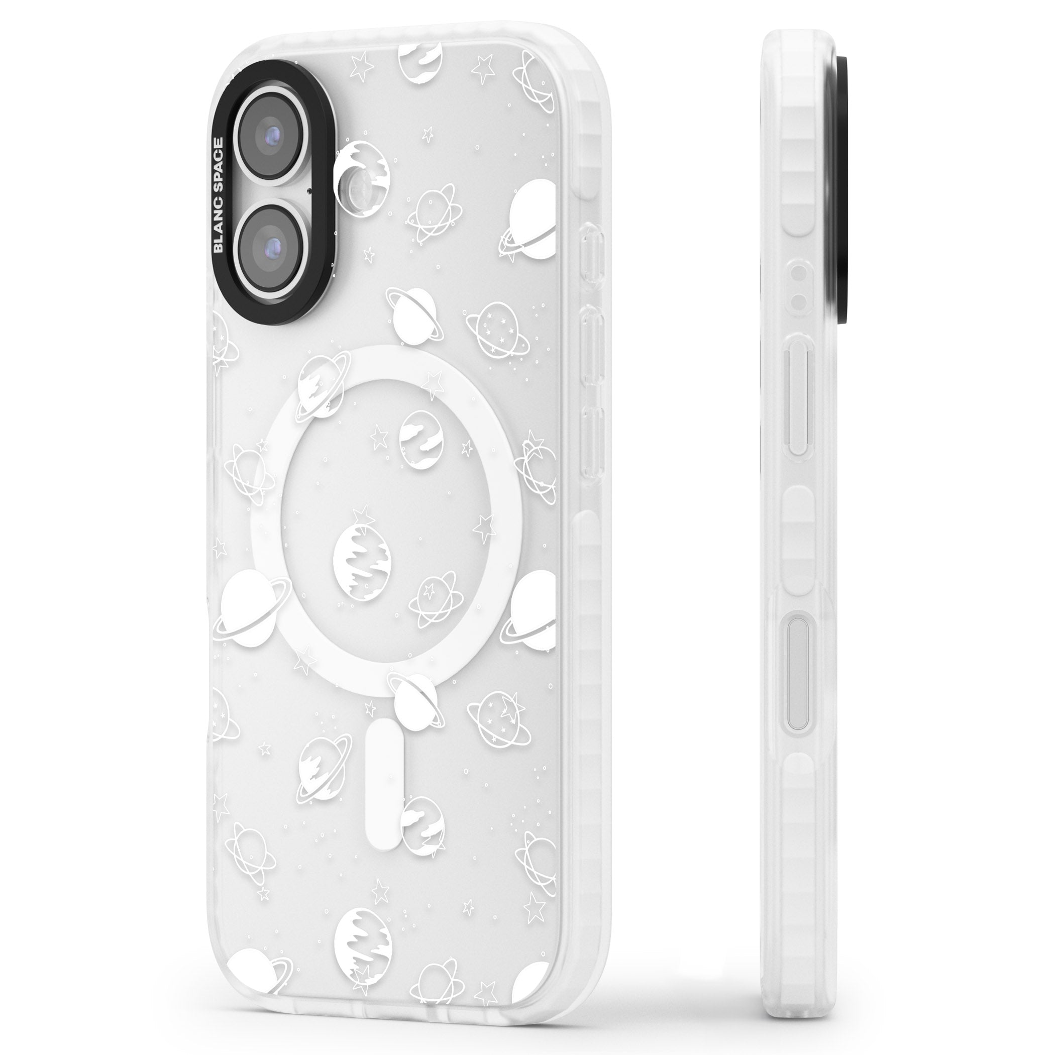 Cosmic Black Planet iPhone 17 Impact Pro Clear Phone Case Side Profile