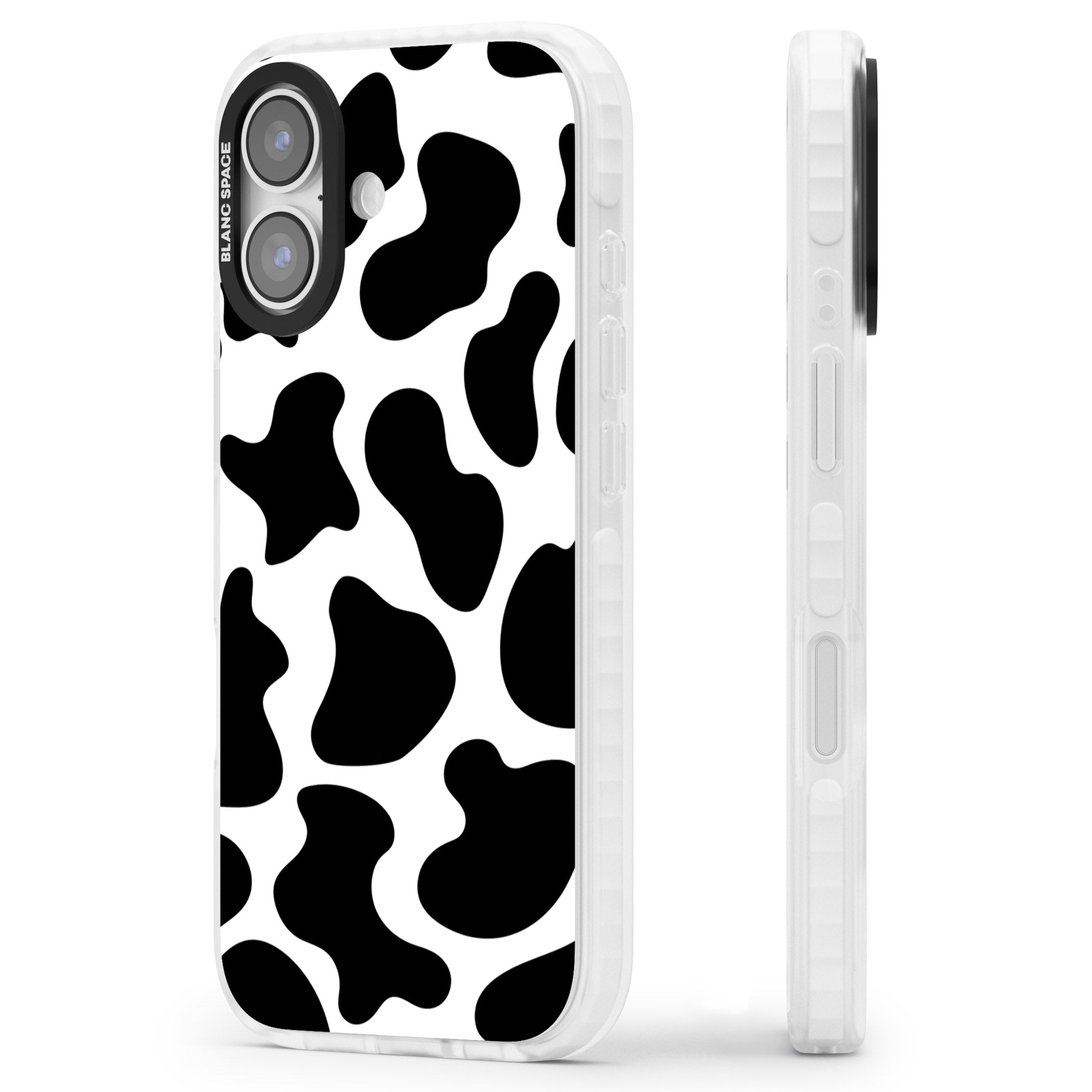 Cow Print iPhone 17 Impact Pro Clear Phone Case Side Profile