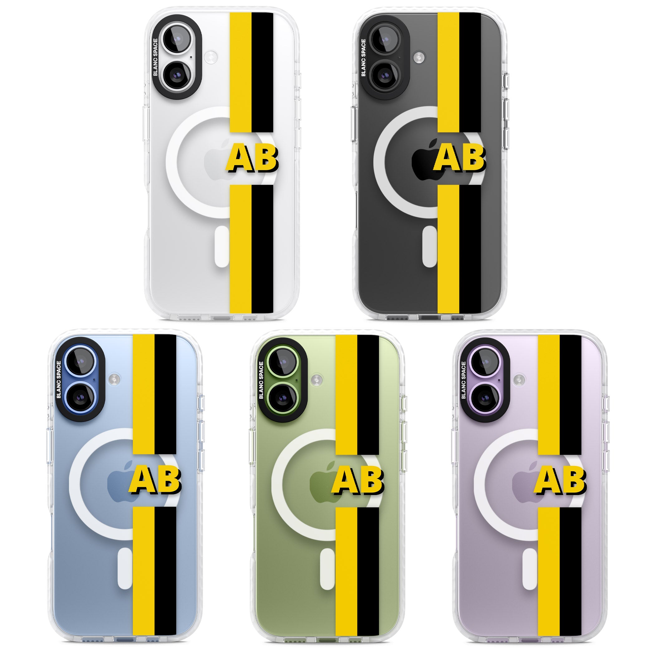 Personalised Bold Name Striped iPhone 17 Impact Pro Clear Phone Case APT Impact Protection