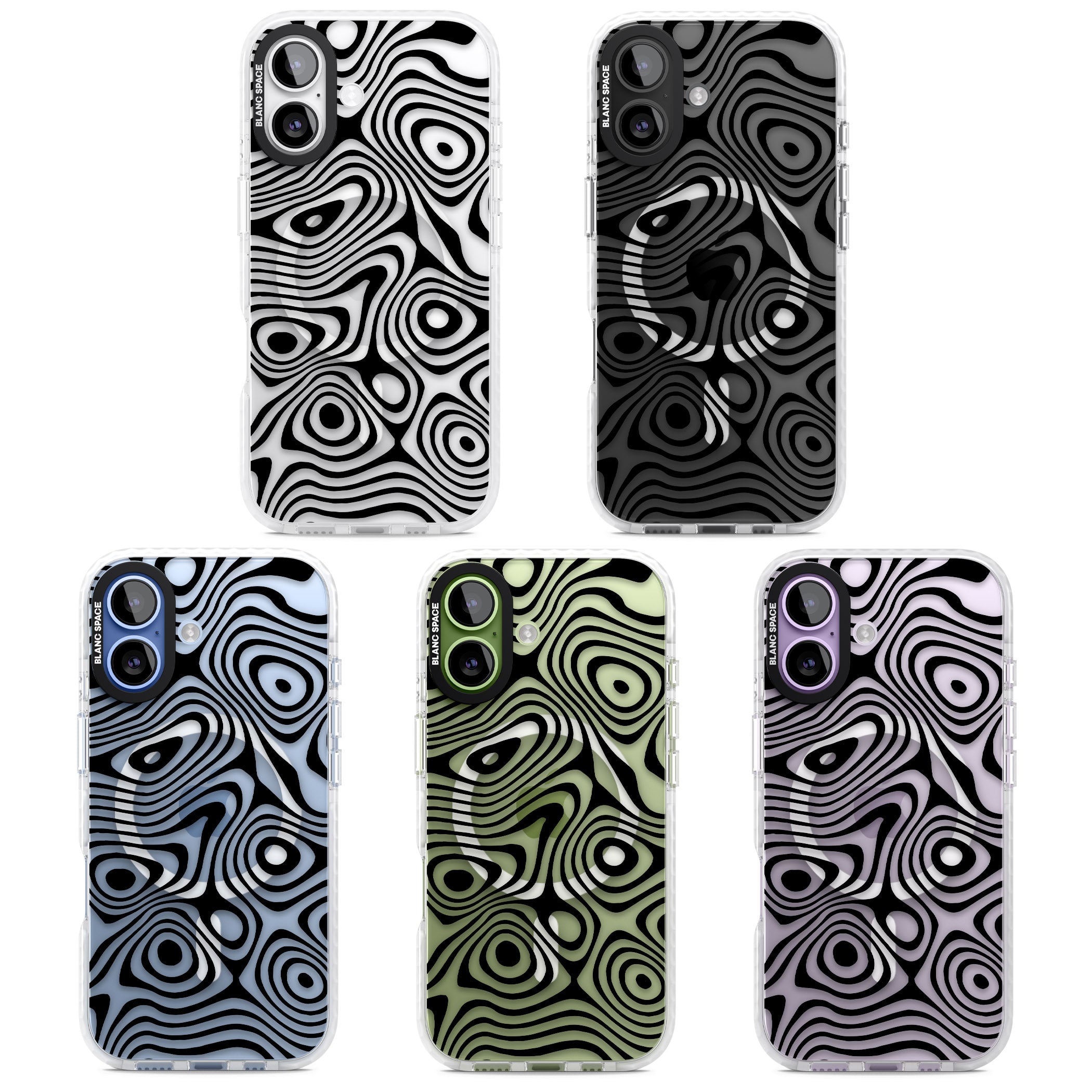 Dark Topographic Map iPhone 17 Impact Pro Clear Phone Case APT Impact Protection