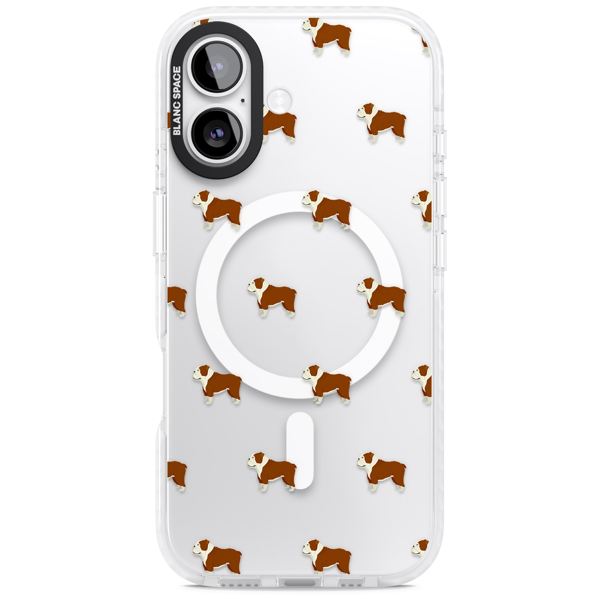 Bulldog Pattern Clear iPhone 17 Impact Pro Clear Phone Case