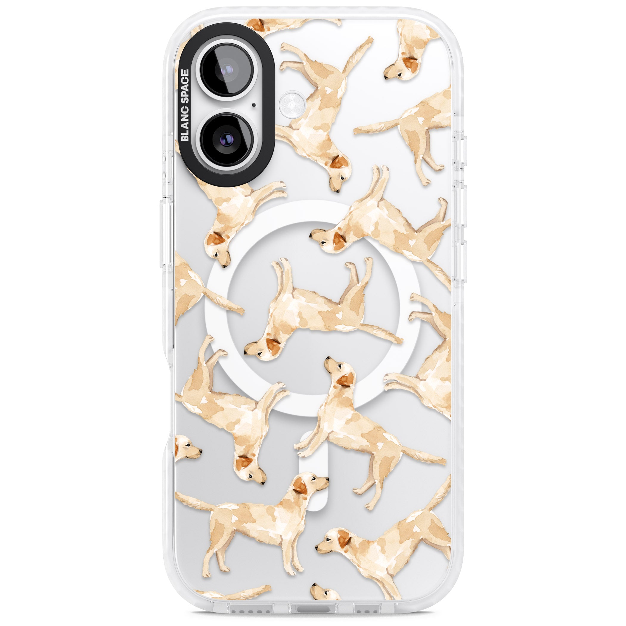 Yellow Labrador Watercolour Dog Pattern iPhone 17 Impact Pro Clear Phone Case