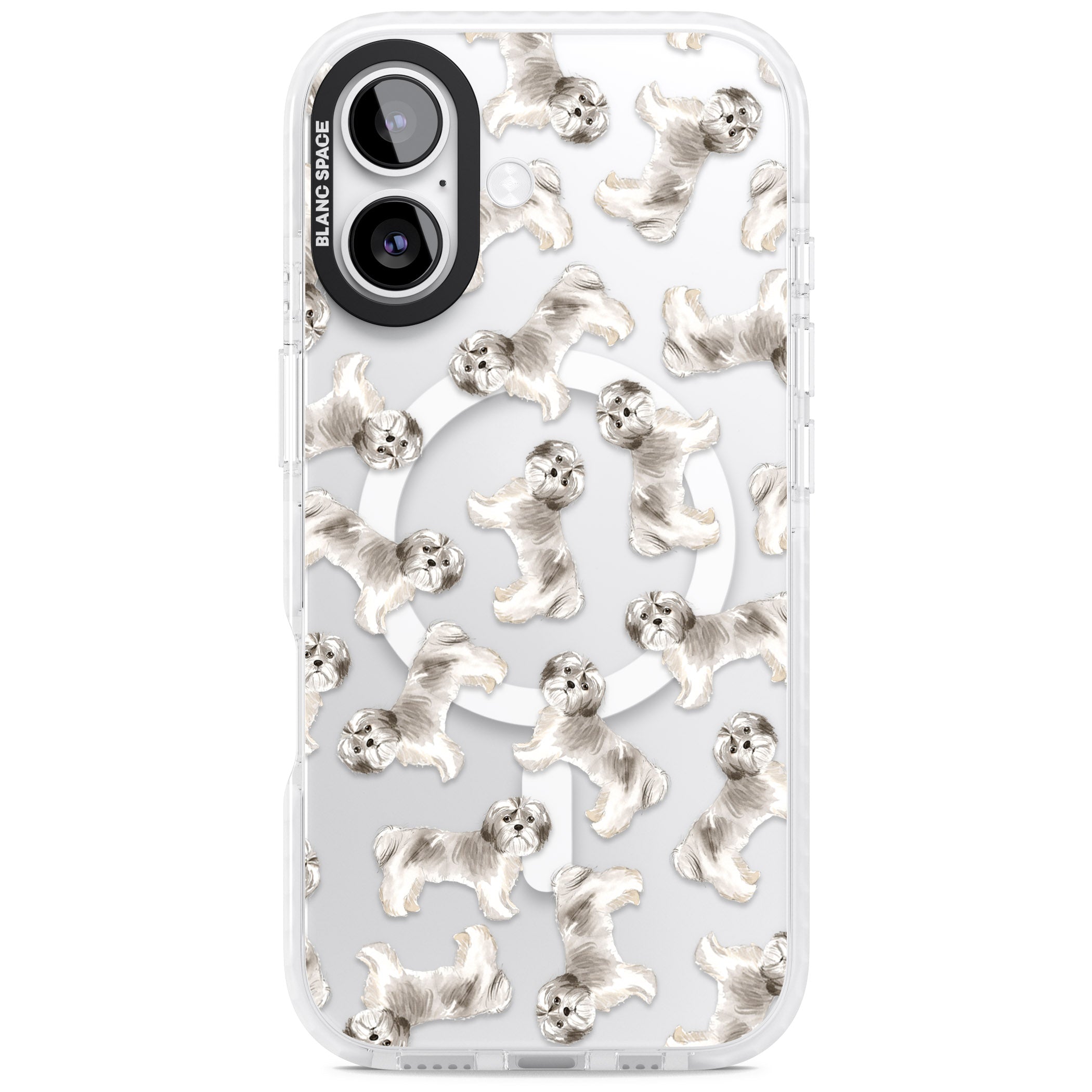 Shih Tzu Dog Pattern iPhone 17 Impact Pro Clear Phone Case