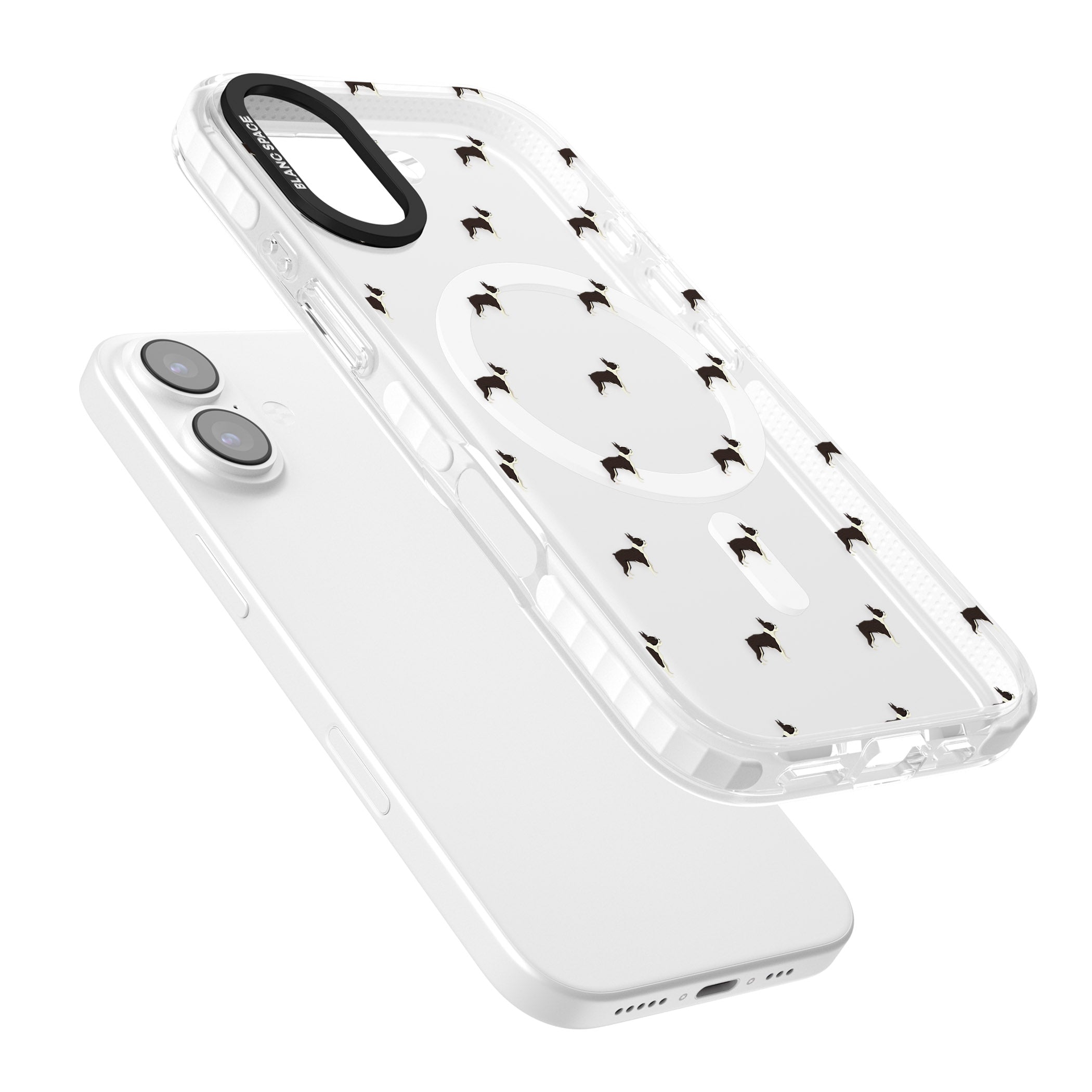 Boston Terrier Pattern iPhone 17 Impact Pro Clear Phone Case Colours