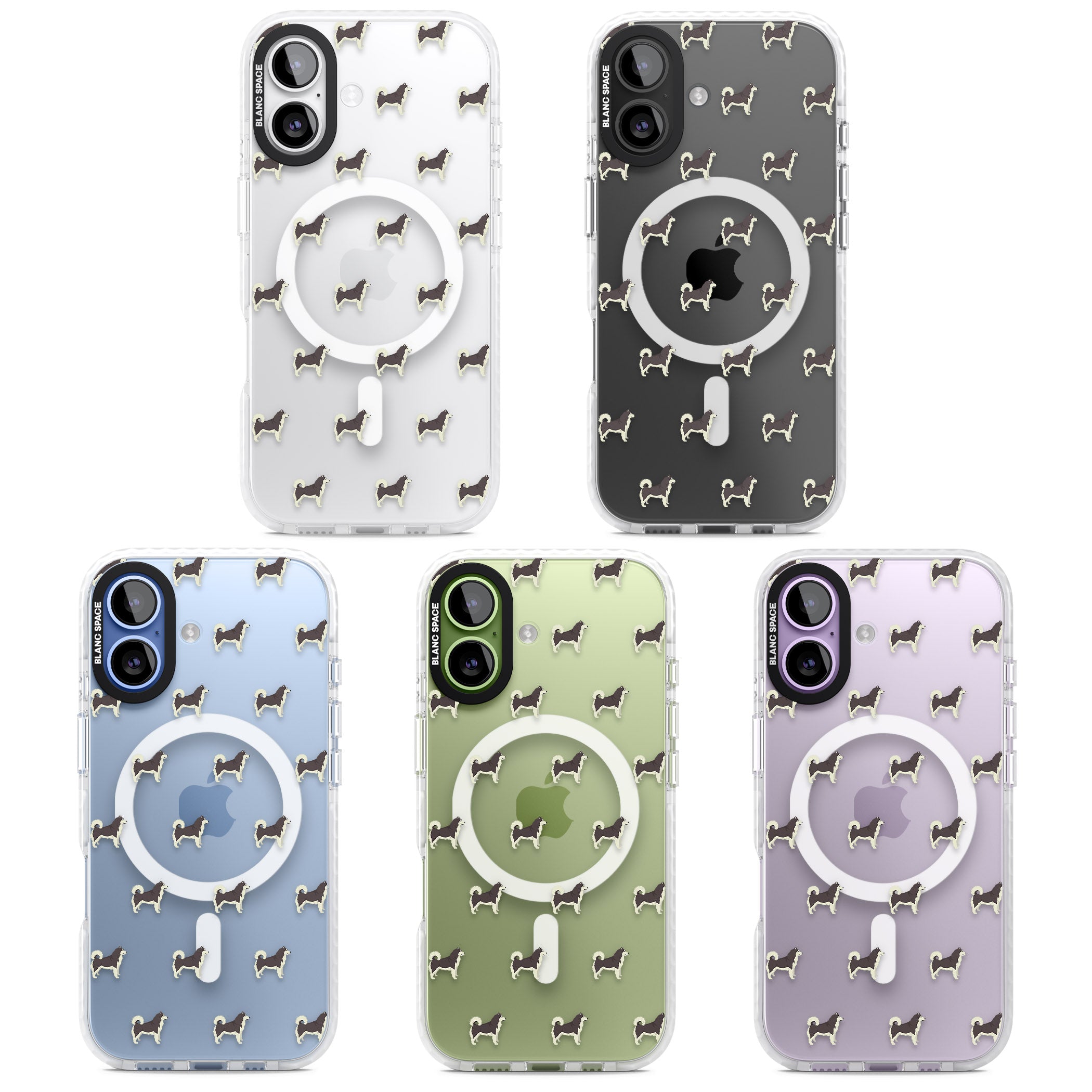 Alaskan Malamute Dog Pattern iPhone 17 Impact Pro Clear Phone Case APT Impact Protection