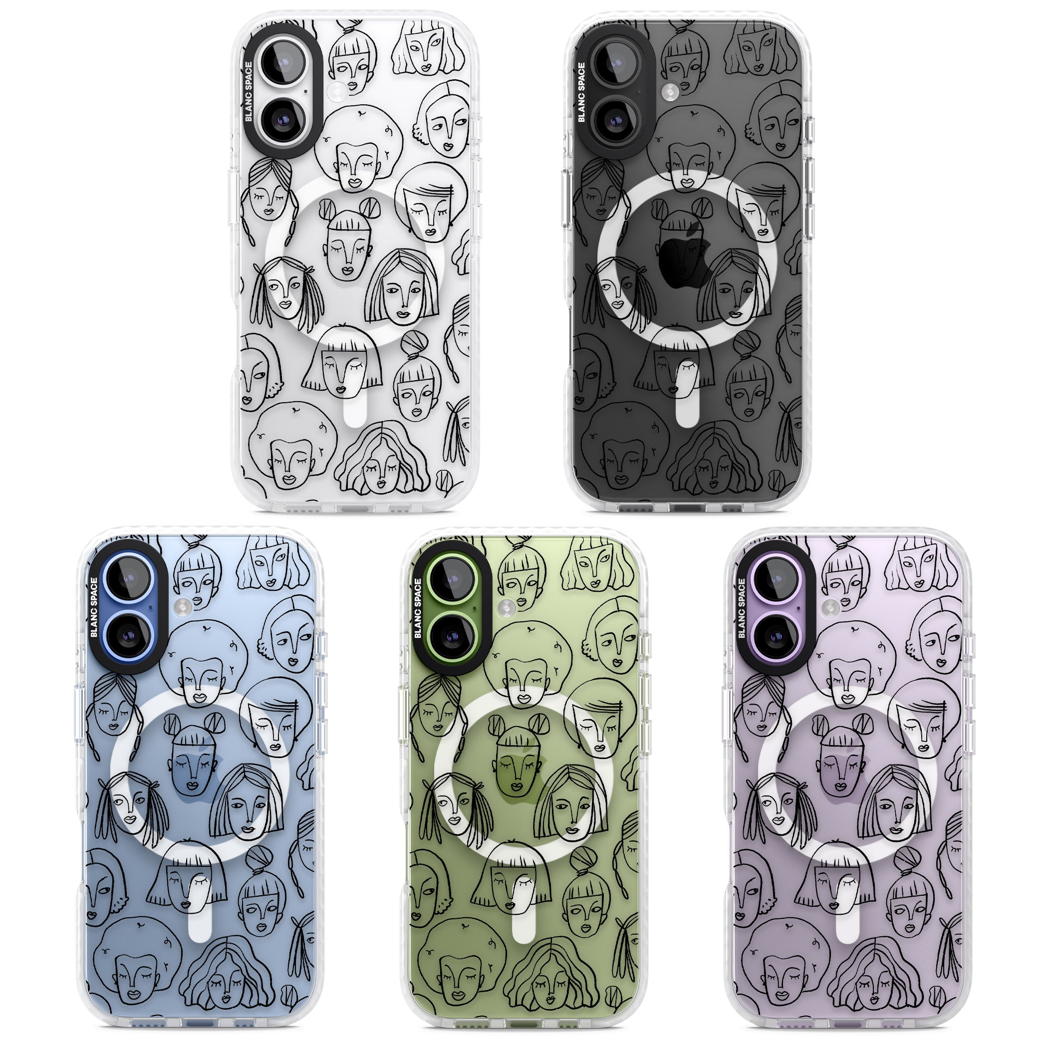 Doodle Face iPhone 17 Impact Pro Clear Phone Case APT Impact Protection