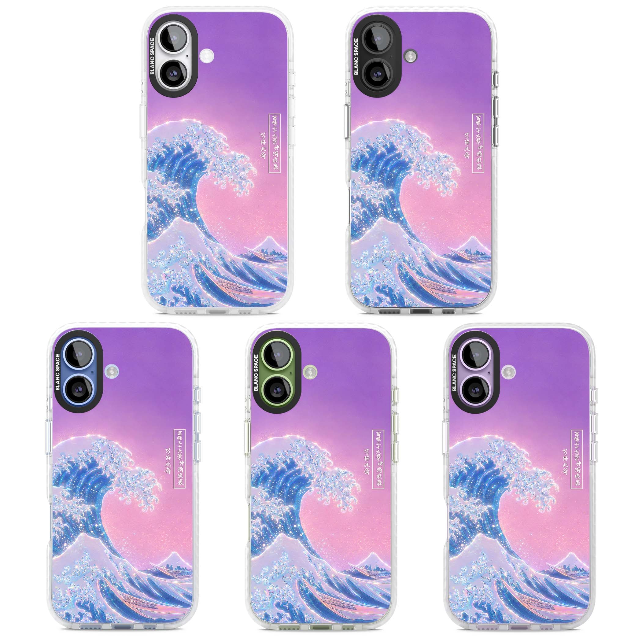 The Great Opal Wave Japanese iPhone case featuring Hokusai's great wave in iridescent pastels with lilac sky and Mou | Impact Magsafe case for iPhone 17