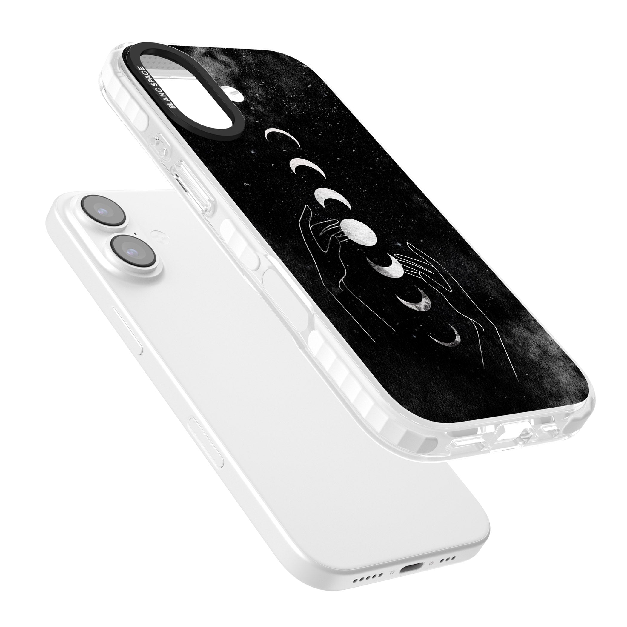 Moon Phases Hands iPhone 17 Impact Pro Clear Phone Case Colours