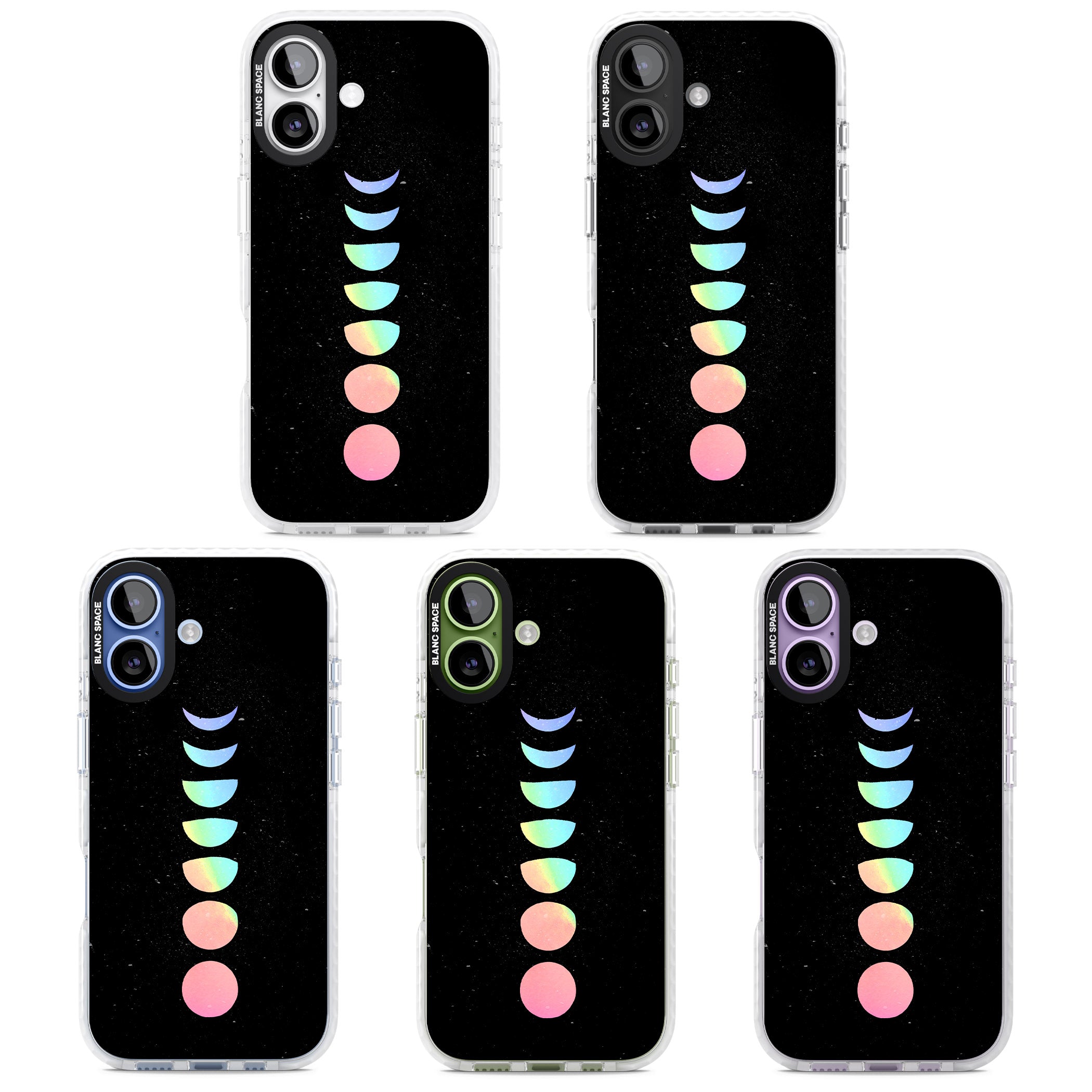 Pastel Moon Phases iPhone 17 Impact Pro Clear Phone Case APT Impact Protection