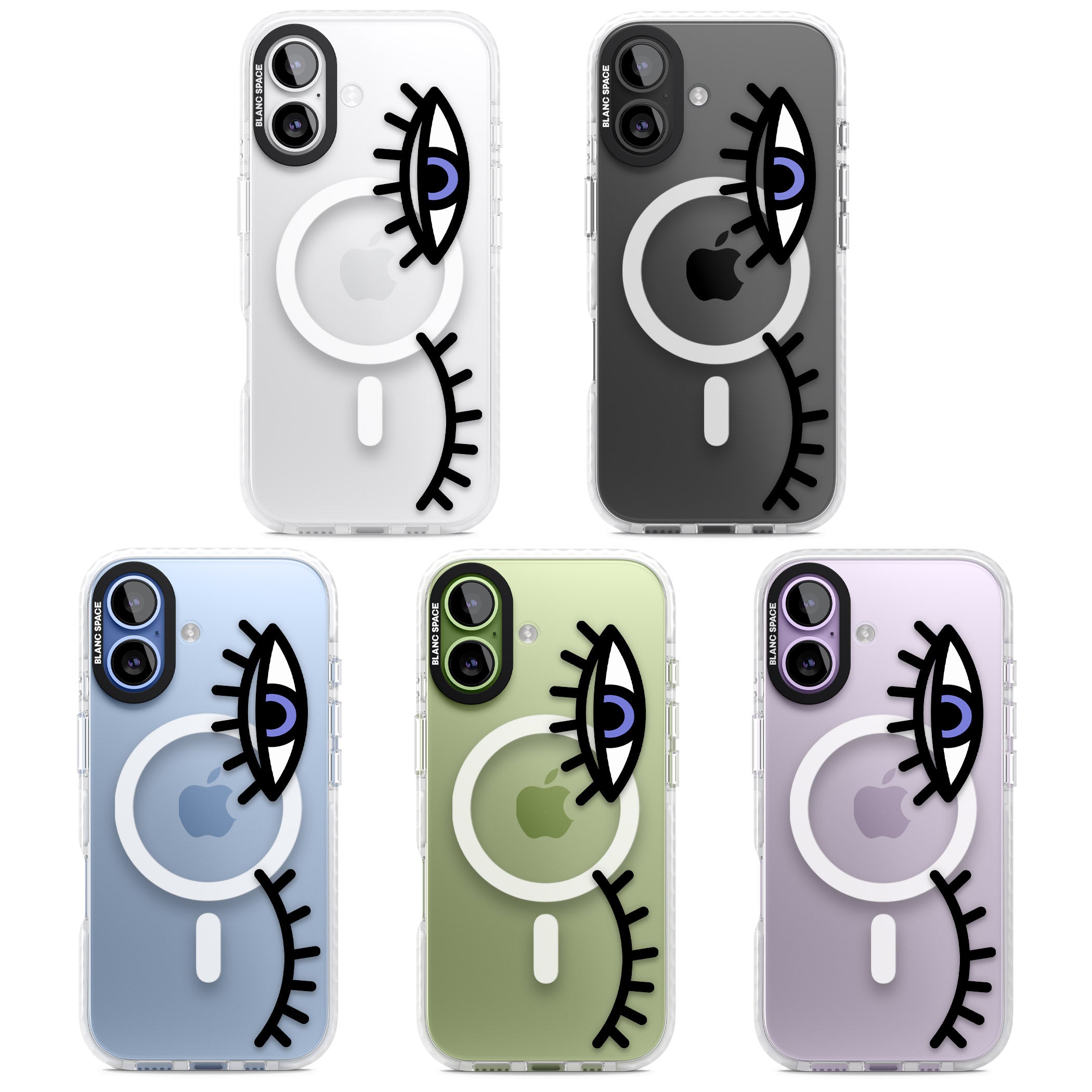 Winking Eyes Transparent Pattern iPhone 17 Impact Pro Clear Phone Case APT Impact Protection