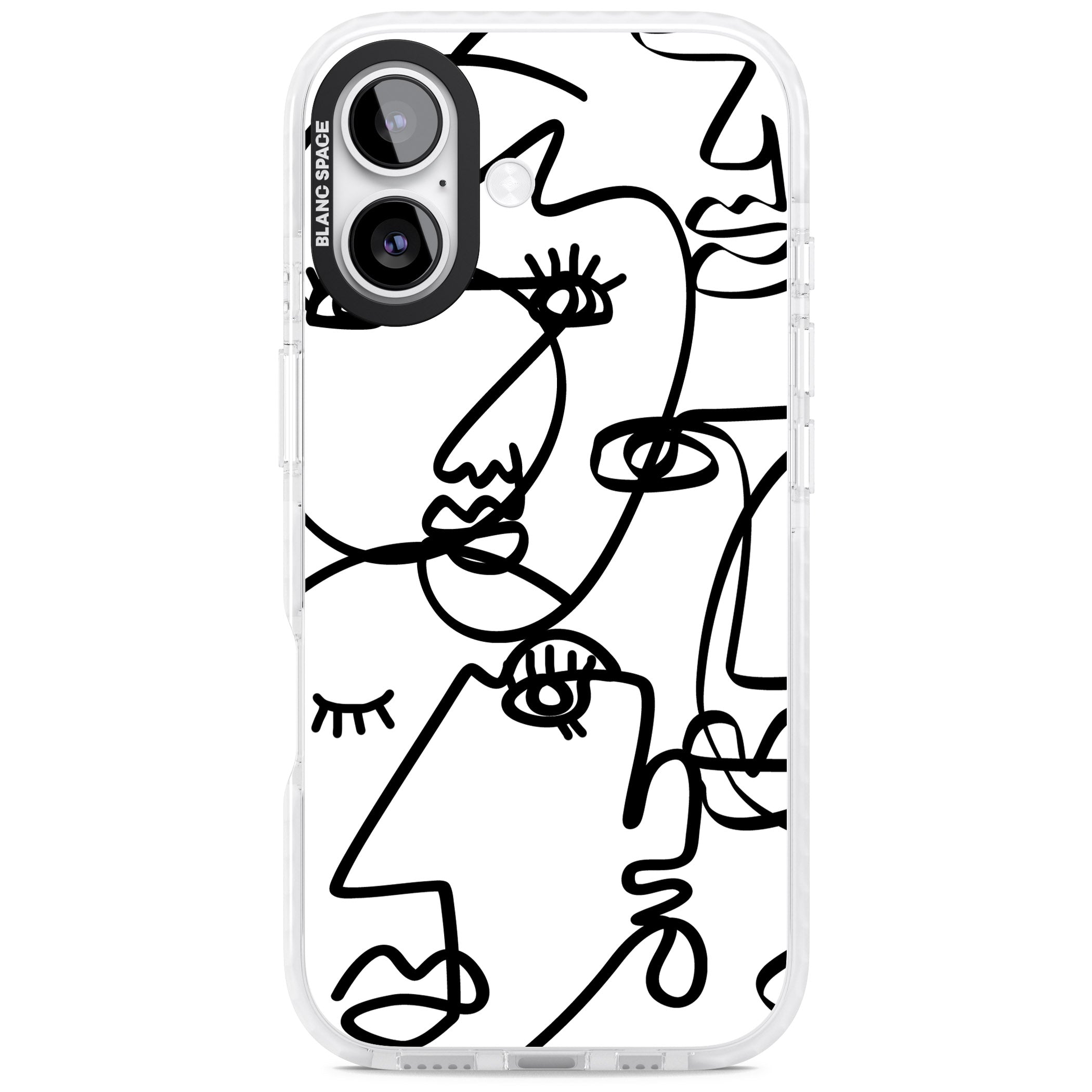 Abstract Line Art Black White iPhone 17 Impact Pro Clear Phone Case