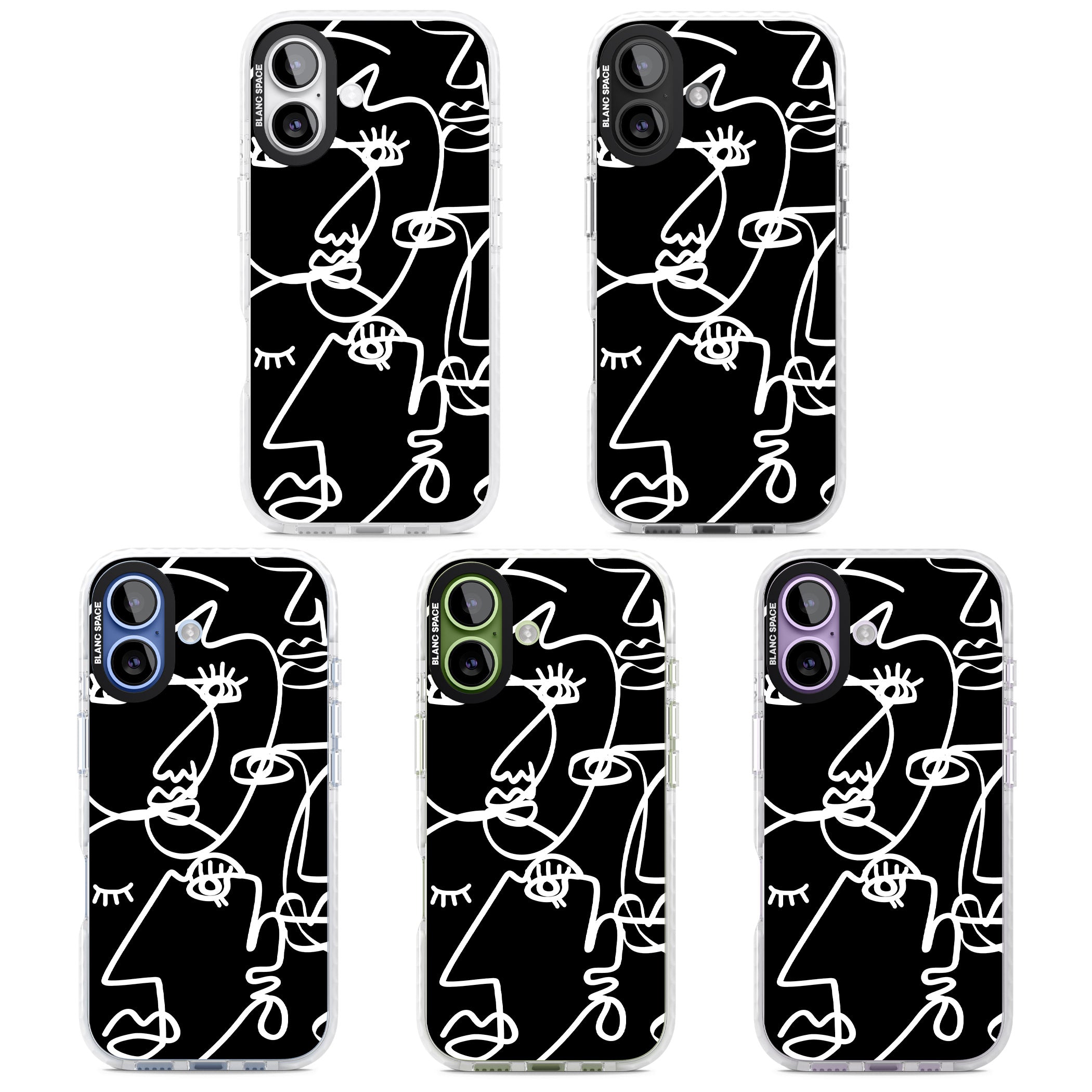 Abstract Line Art White Black iPhone 17 Impact Pro Clear Phone Case APT Impact Protection