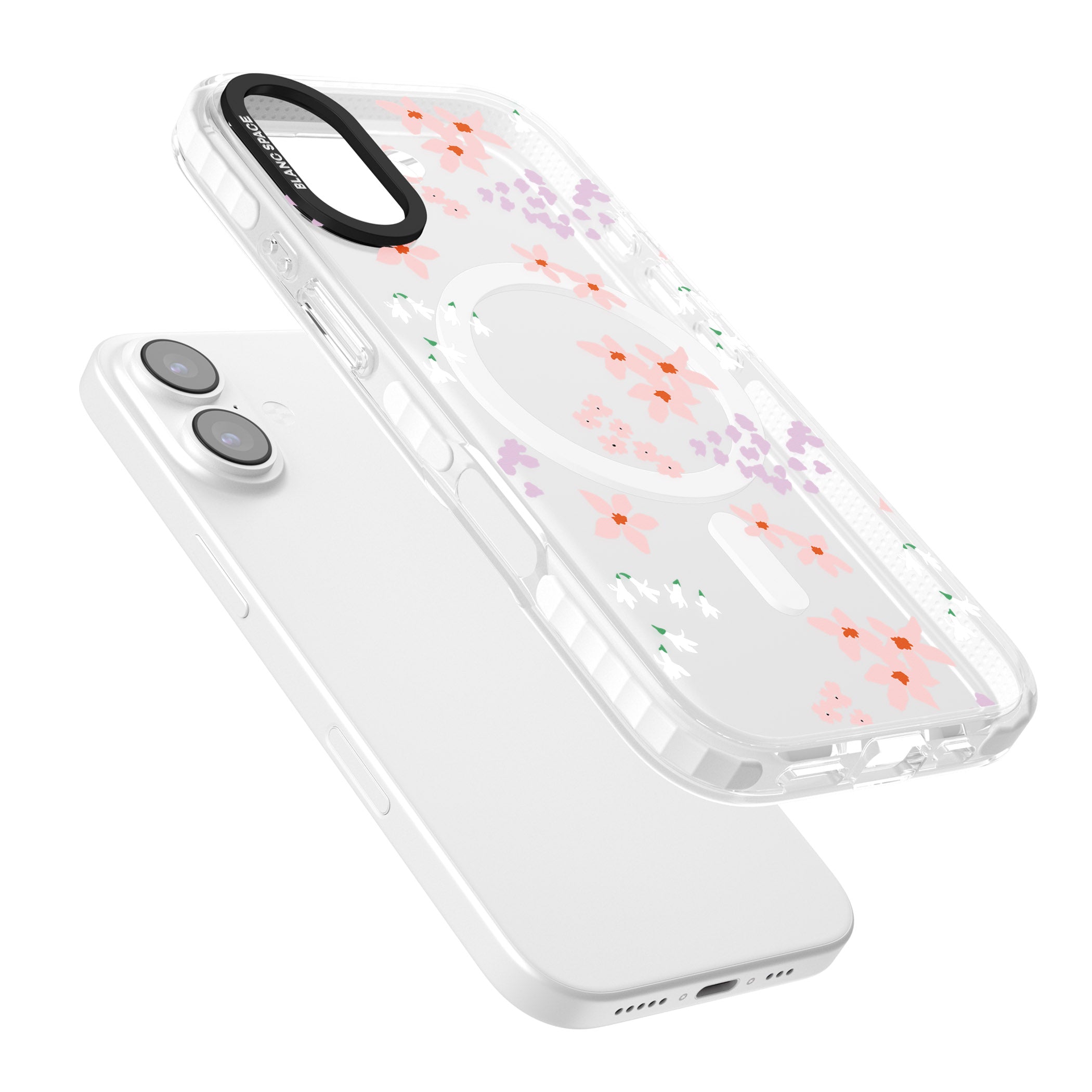 Pink & Purple Flower Mix iPhone 17 Impact Pro Clear Phone Case Colours