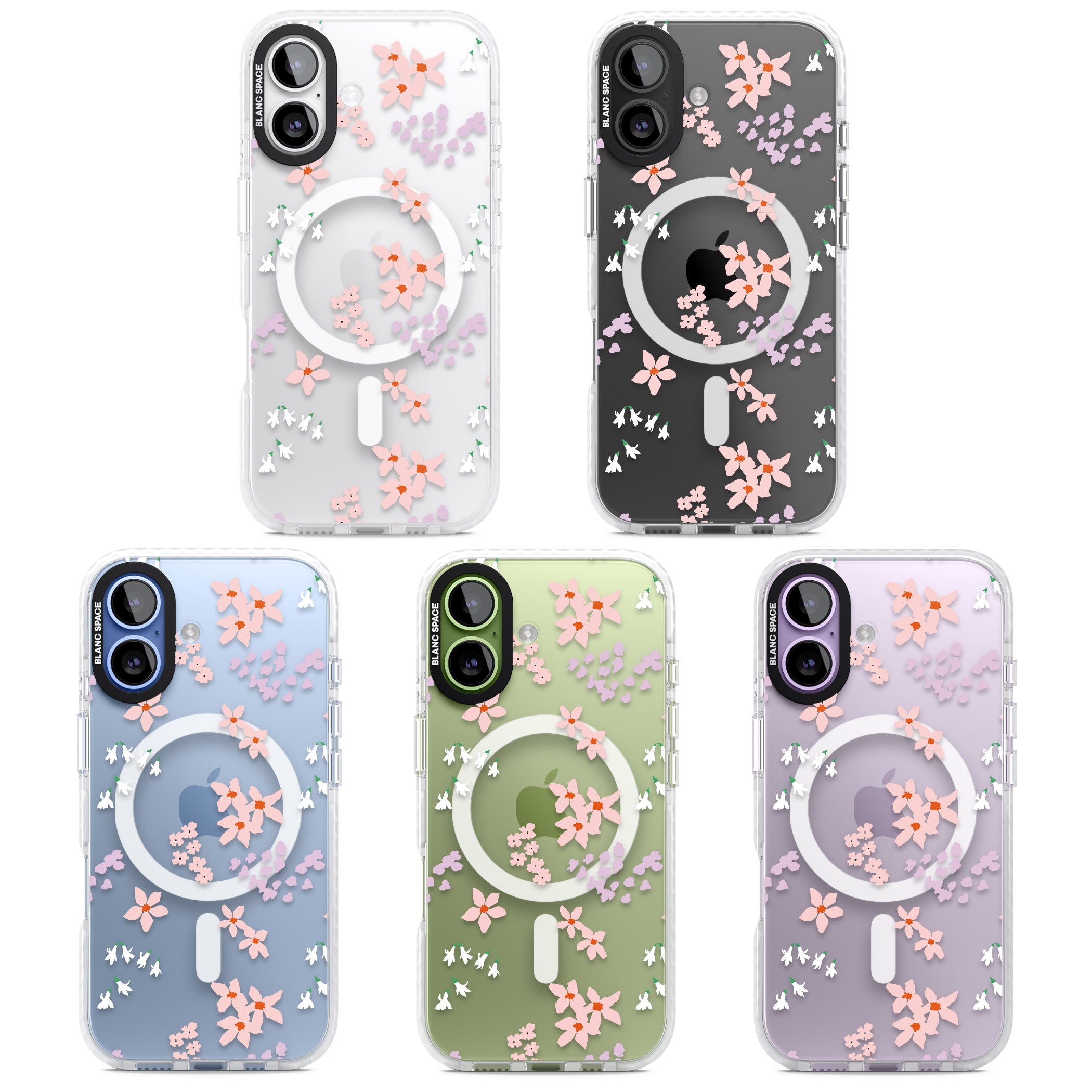 Pink & Purple Flower Mix iPhone 17 Impact Pro Clear Phone Case APT Impact Protection