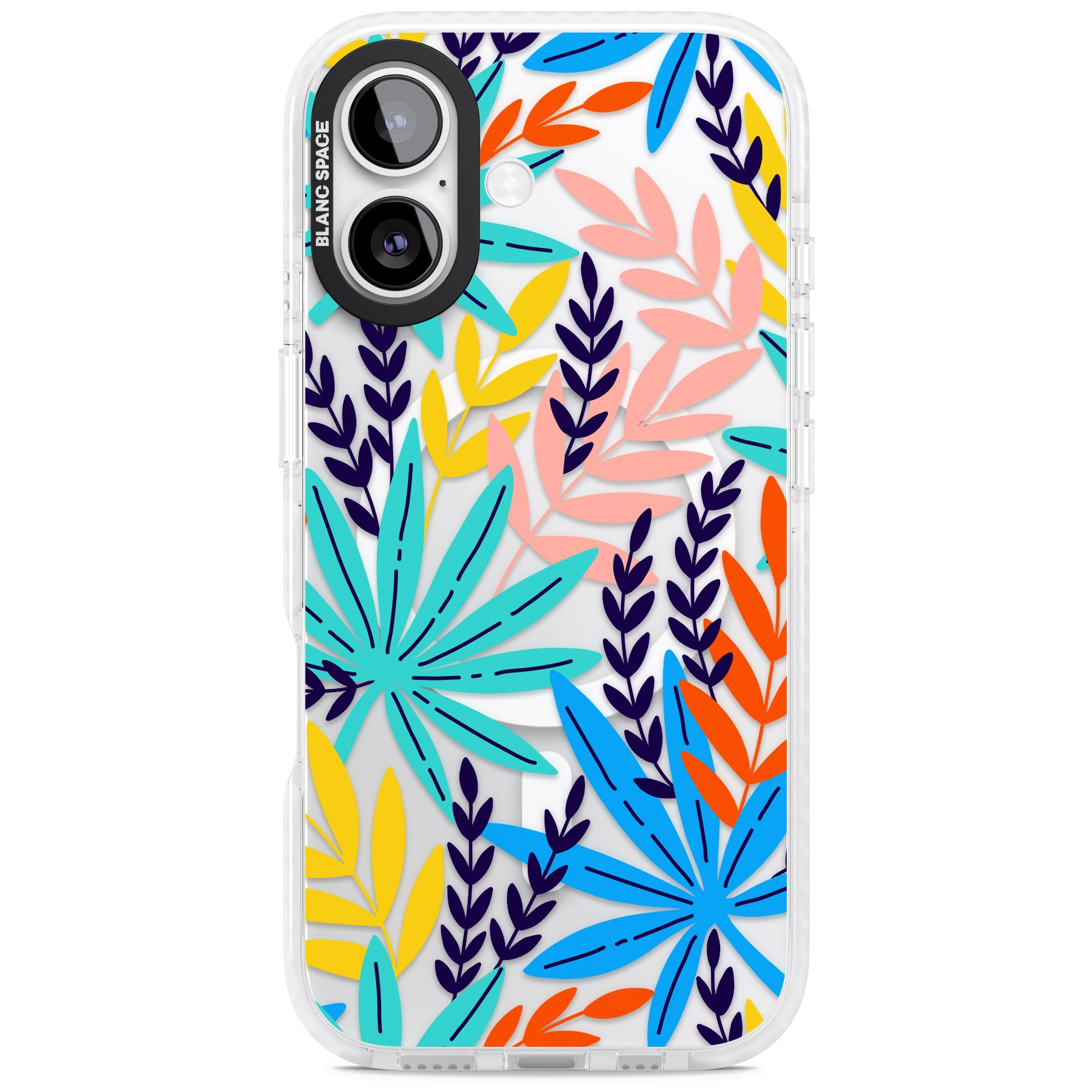 Tropical Palm Leaves iPhone 17 Impact Pro Clear Phone Case