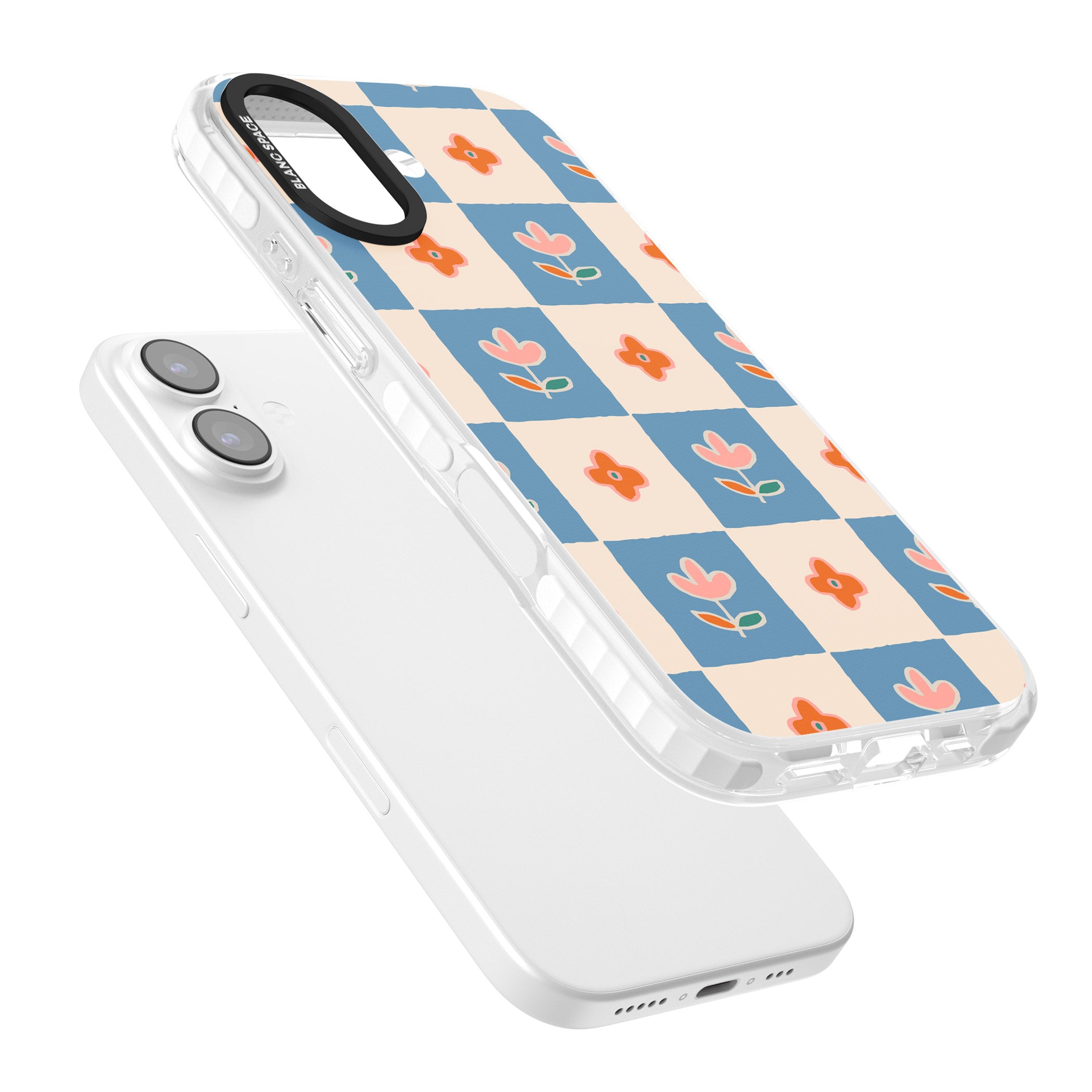 Vintage Bloom Checkered iPhone 17 Impact Pro Clear Phone Case Colours
