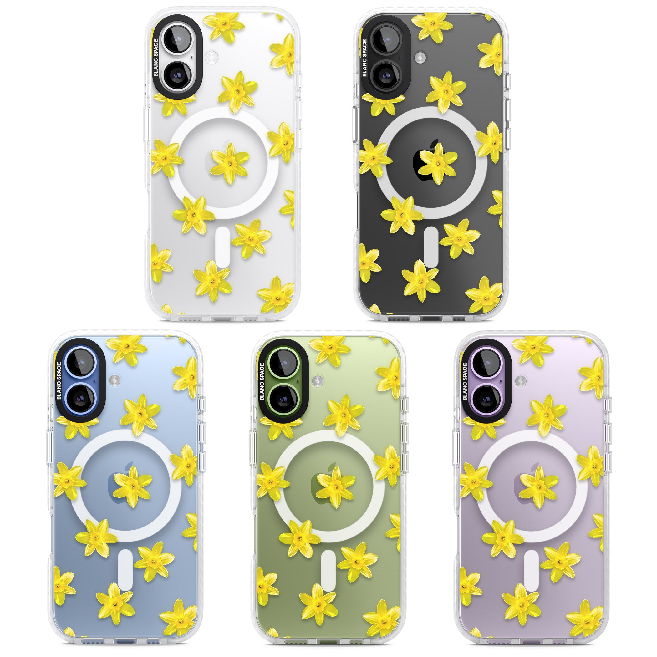 Daffodils Transparent Pattern iPhone 17 Impact Pro Clear Phone Case APT Impact Protection