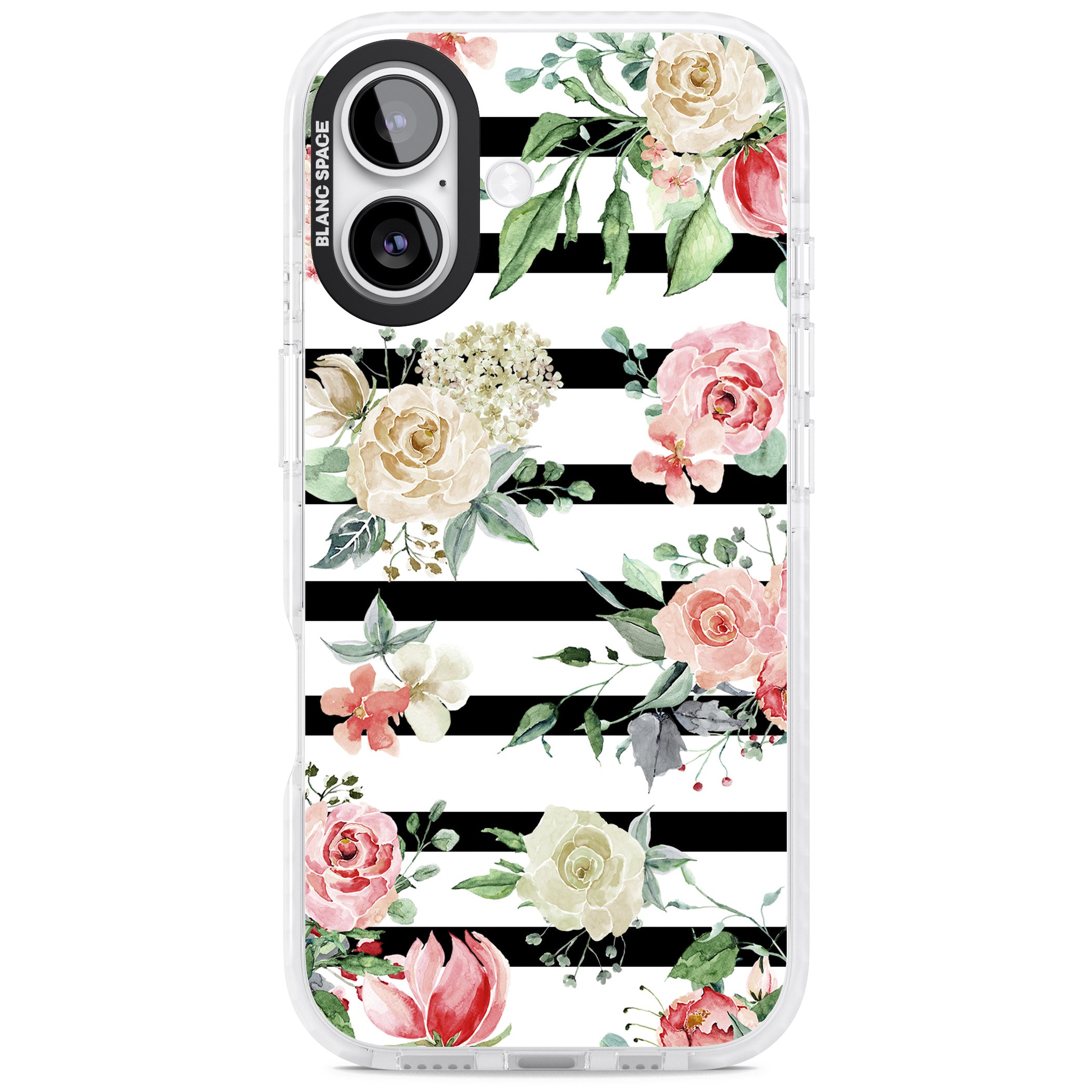Floral Stripes iPhone 17 Impact Pro Clear Phone Case