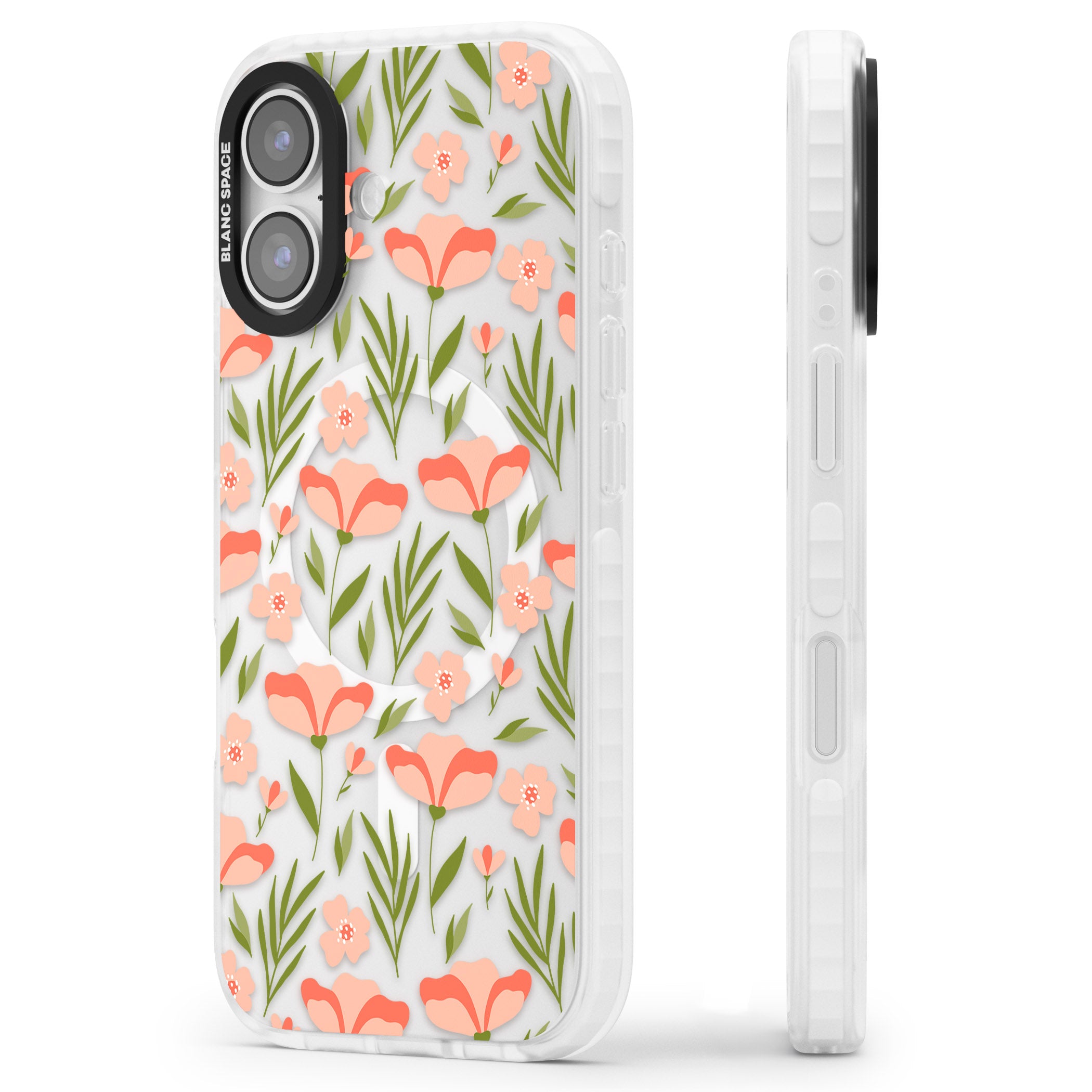 Blossom Bloom iPhone 17 Impact Pro Clear Phone Case Side Profile
