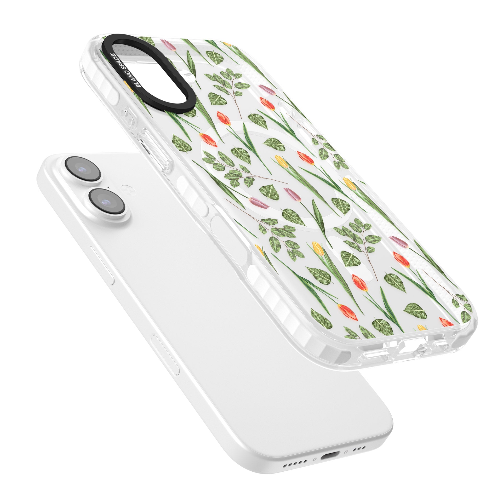 Spring Tulips Floral iPhone 17 Impact Pro Clear Phone Case Colours