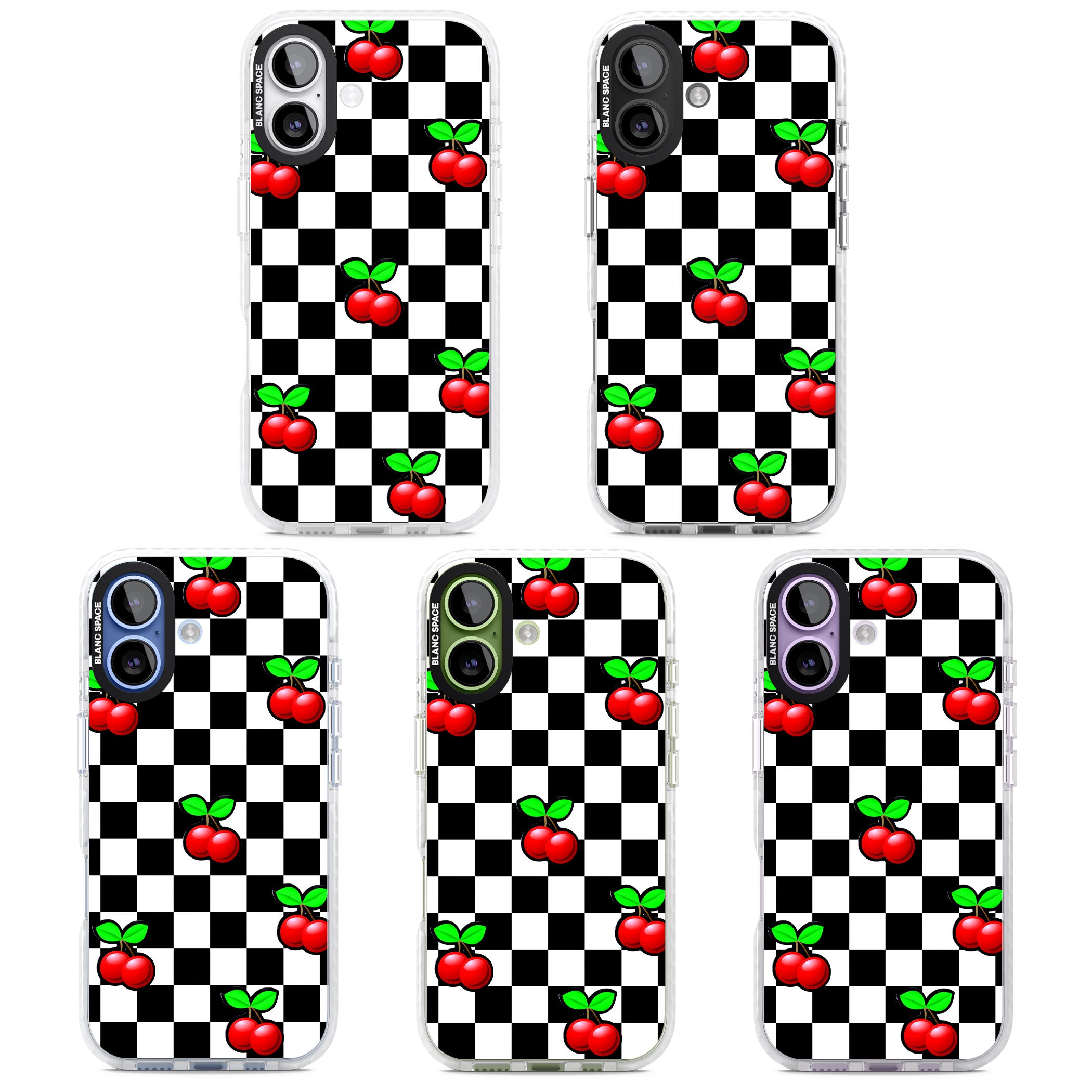 Checkered Cherry iPhone 17 Impact Pro Clear Phone Case APT Impact Protection