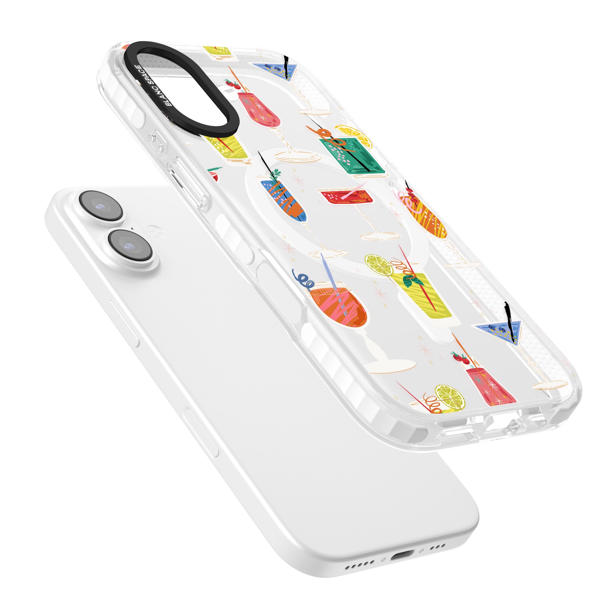 Retro Cocktails iPhone 17 Impact Pro Clear Phone Case Colours