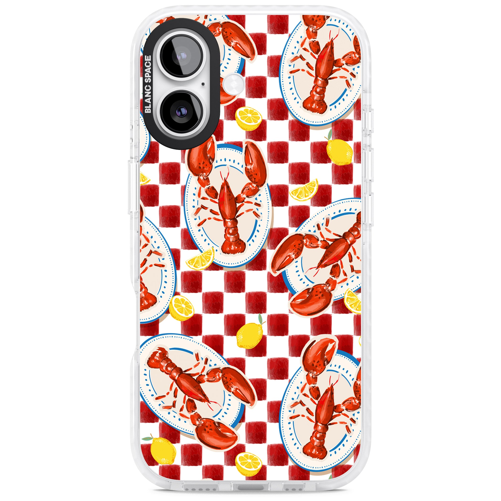 Red Lobster Checkered iPhone 17 Impact Pro Clear Phone Case