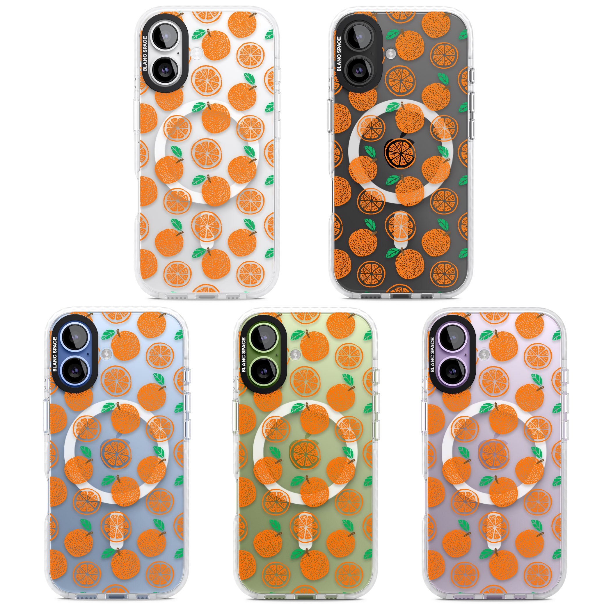 Orange Pattern iPhone 17 Impact Pro Clear Phone Case APT Impact Protection