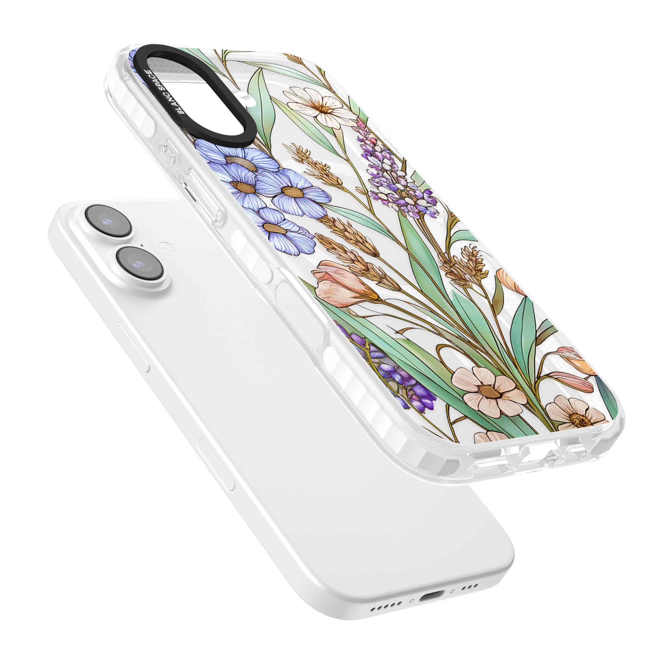 Glass Lavenders & Daisies iPhone 17 Impact Pro Clear Phone Case Colours