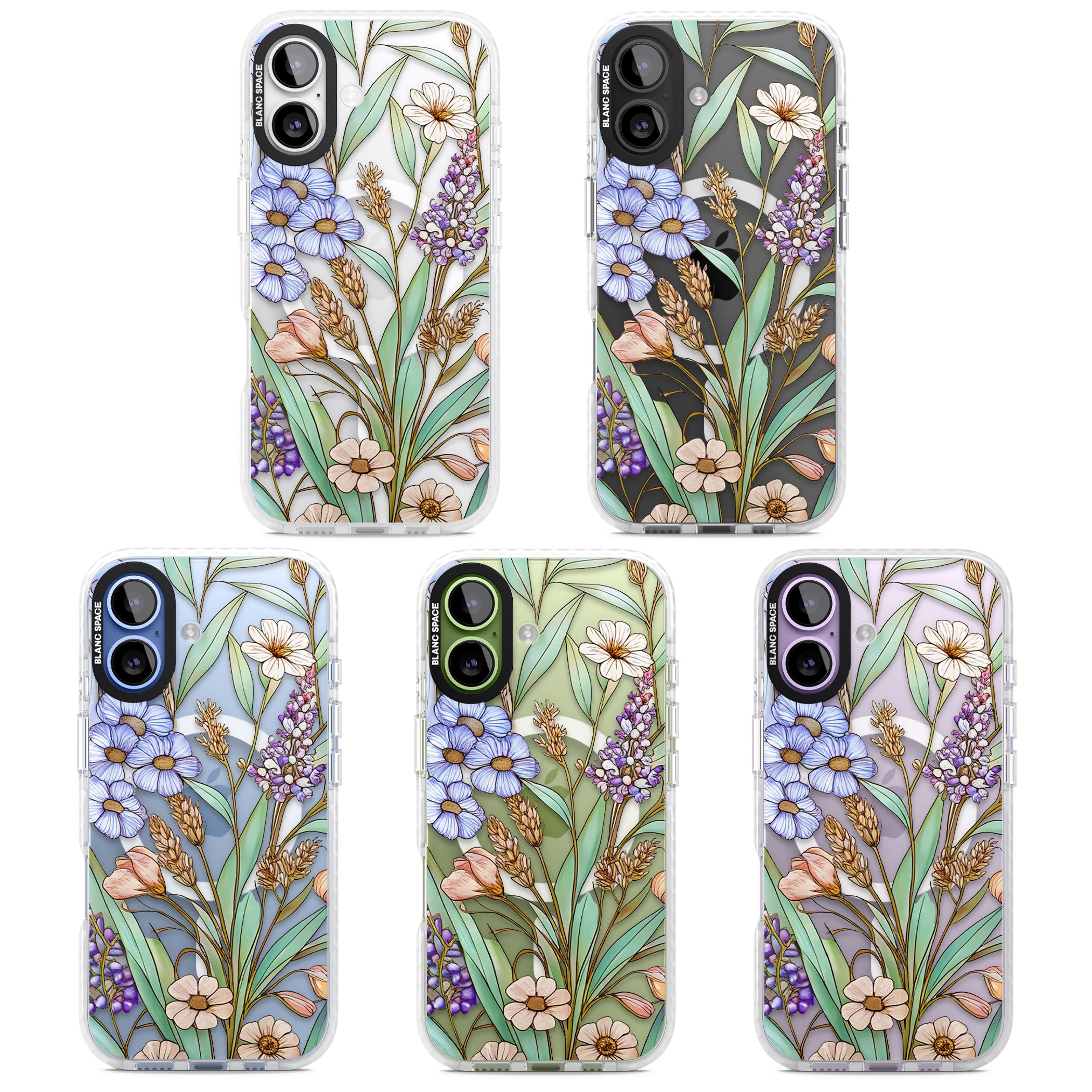Glass Lavenders & Daisies iPhone 17 Impact Pro Clear Phone Case APT Impact Protection