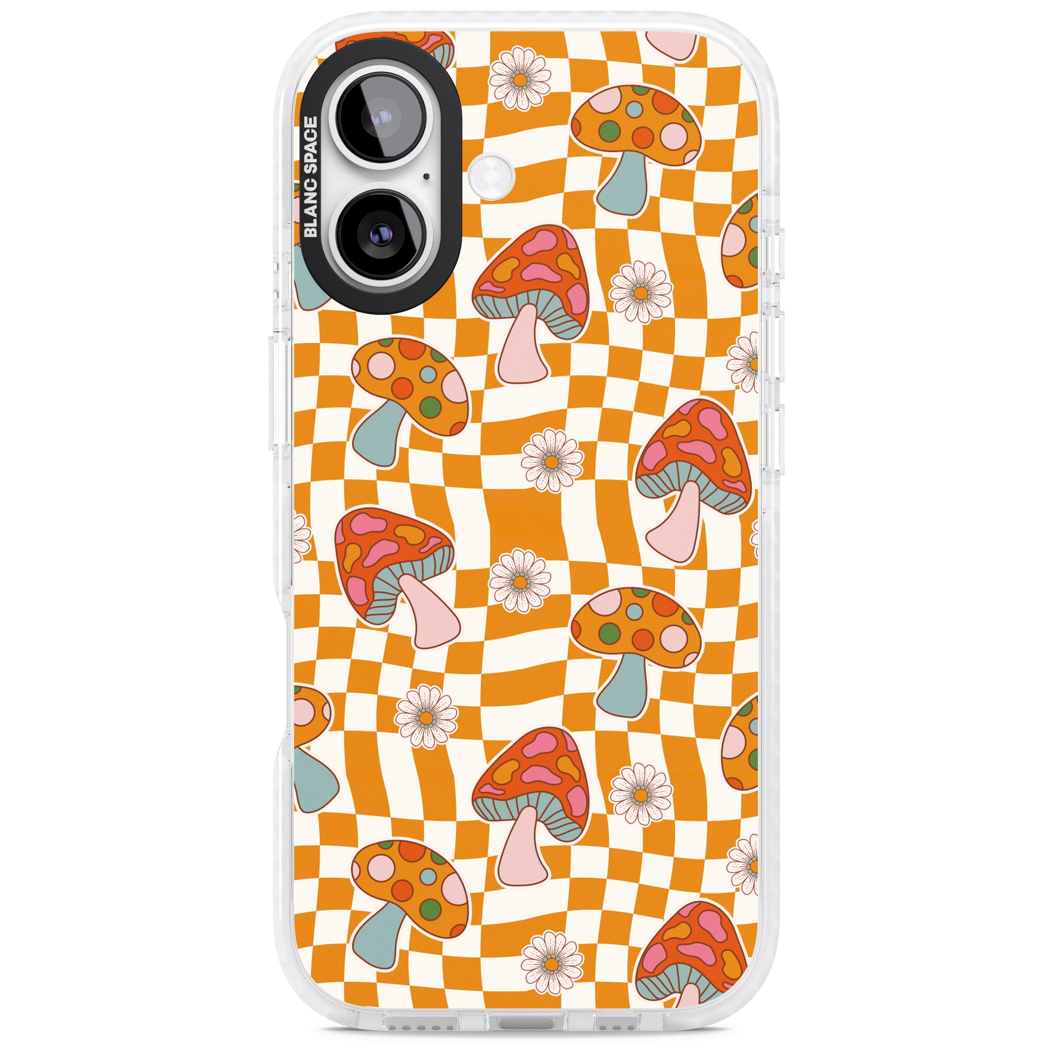 Wavy Checked Shrooms iPhone 17 Impact Pro Clear Phone Case