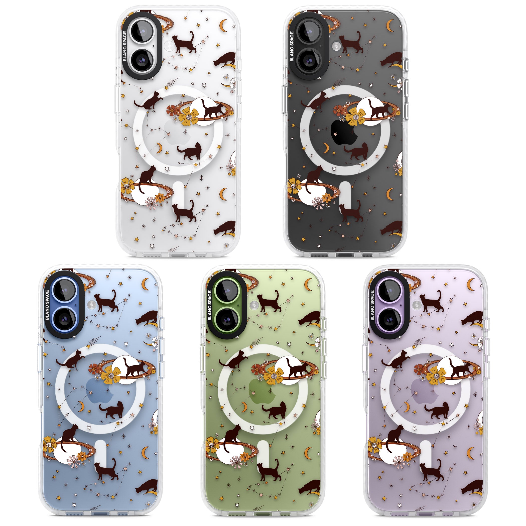 Halloween Cats And Astrology iPhone 17 Impact Pro Clear Phone Case APT Impact Protection