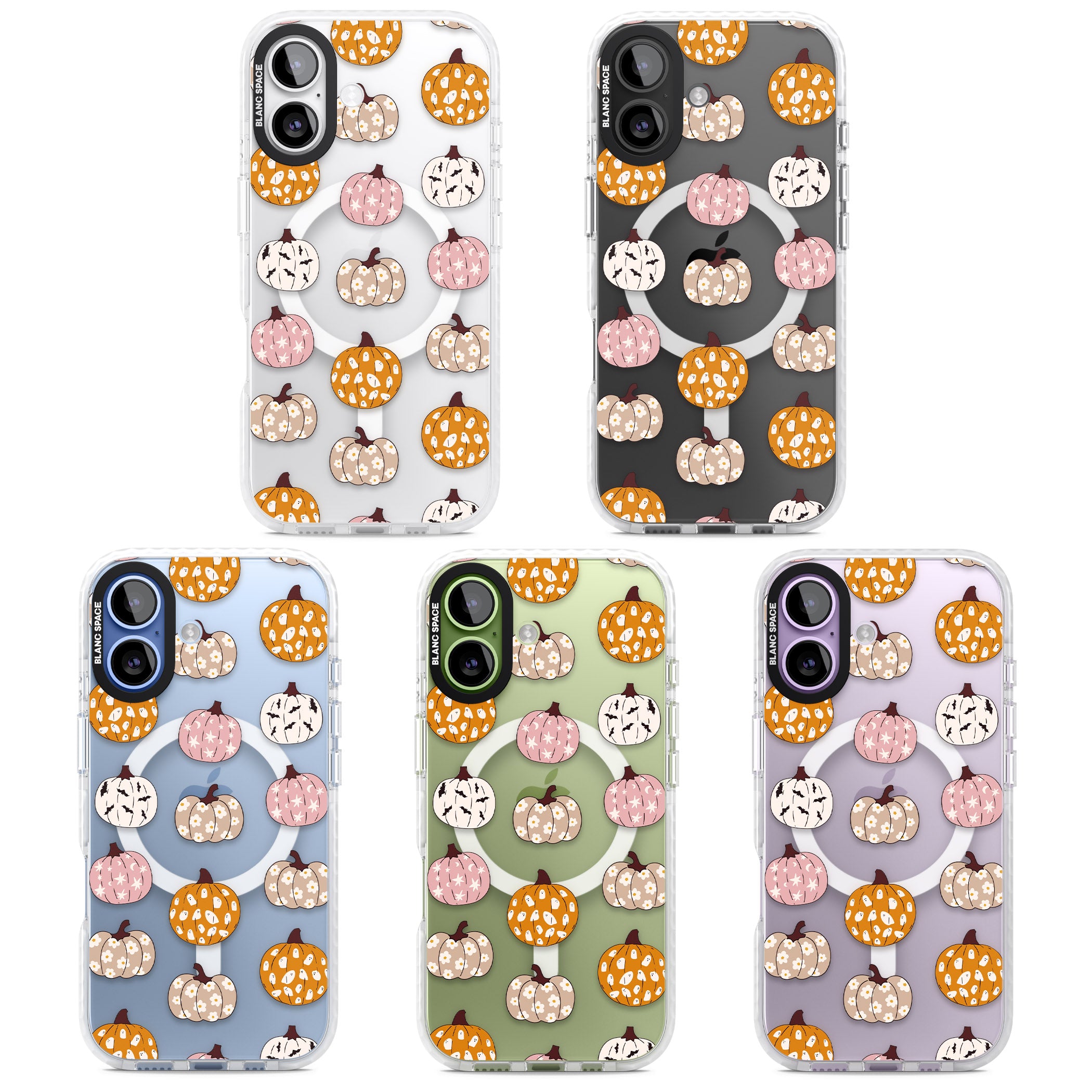 Floral Pumpkins iPhone 17 Impact Pro Clear Phone Case APT Impact Protection